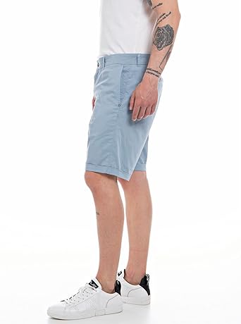 PÁNSKÉ CHINO KRAŤASY ÚZKÉHO STŘIHU Z ELASTICKÉHO GABARDÉNU 