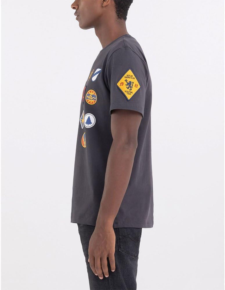 REPLAY PÁNSKE TRIČKO Z ŽERZEJ S NÁŠIVKOU