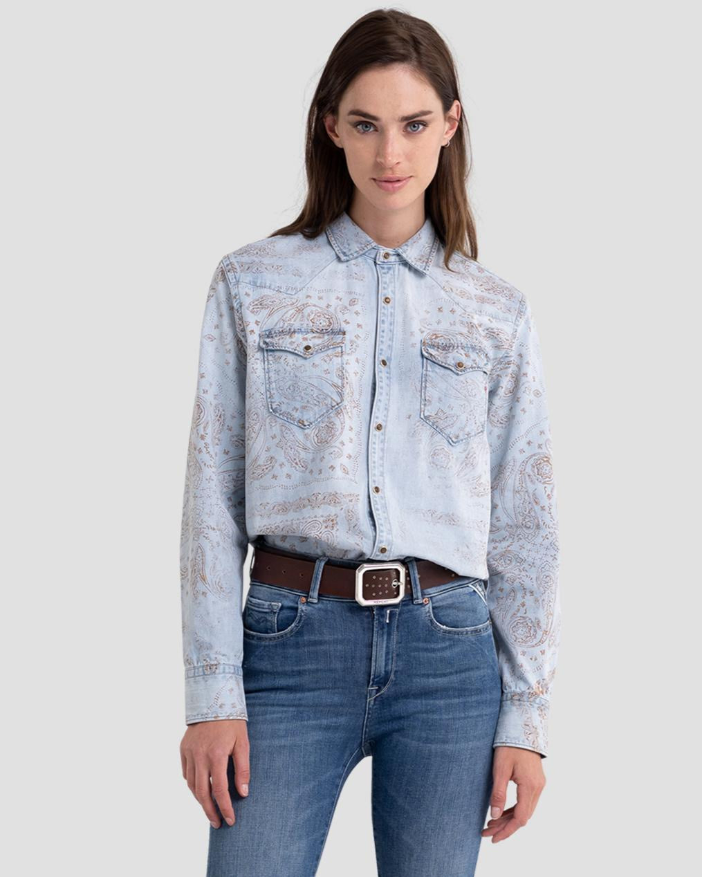 WOMEN'S REPLAY SHIRT WITH PATTERN