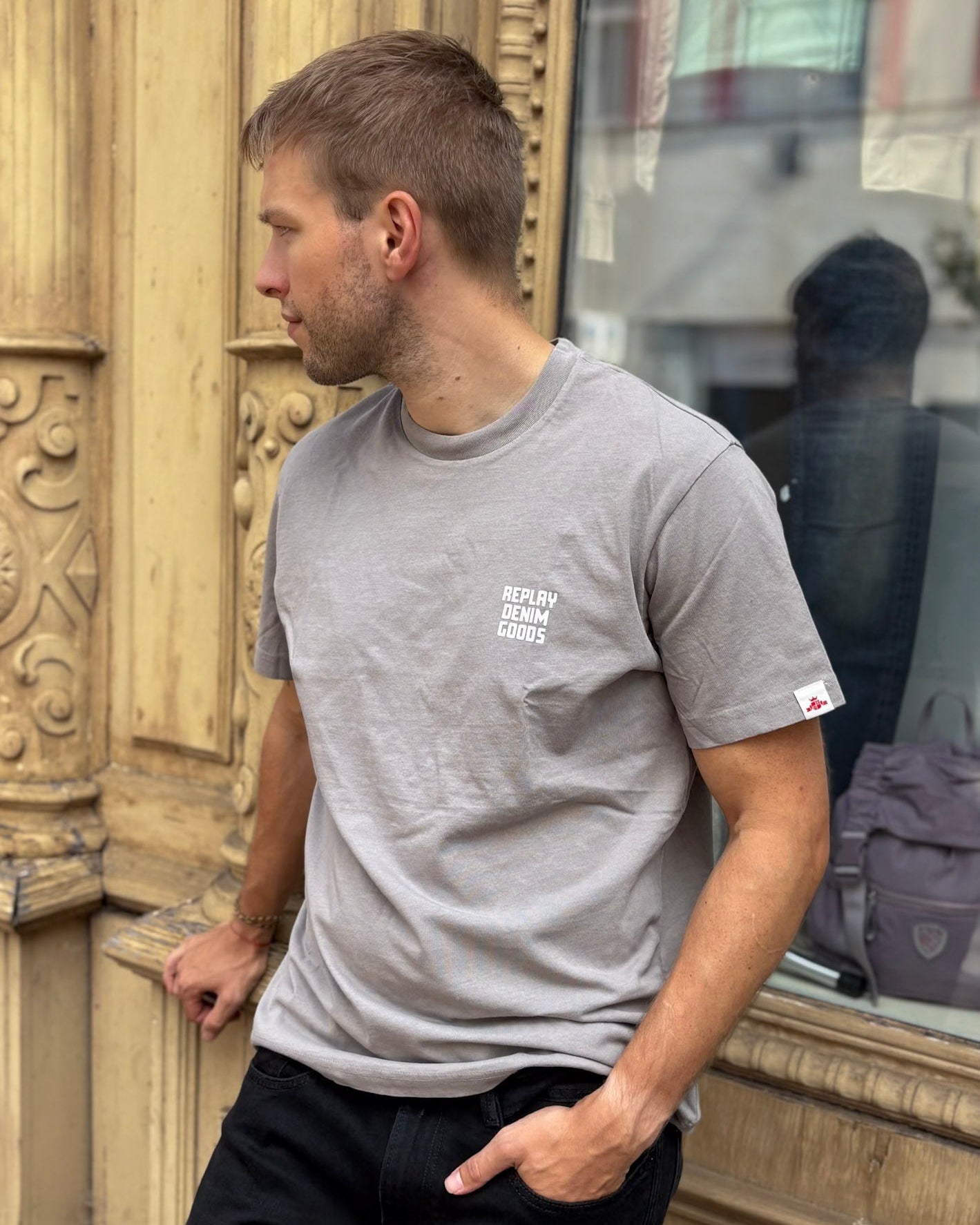 REPLAY FÉRFI PÓLÓ MINIMALISTA MINTÁVAL