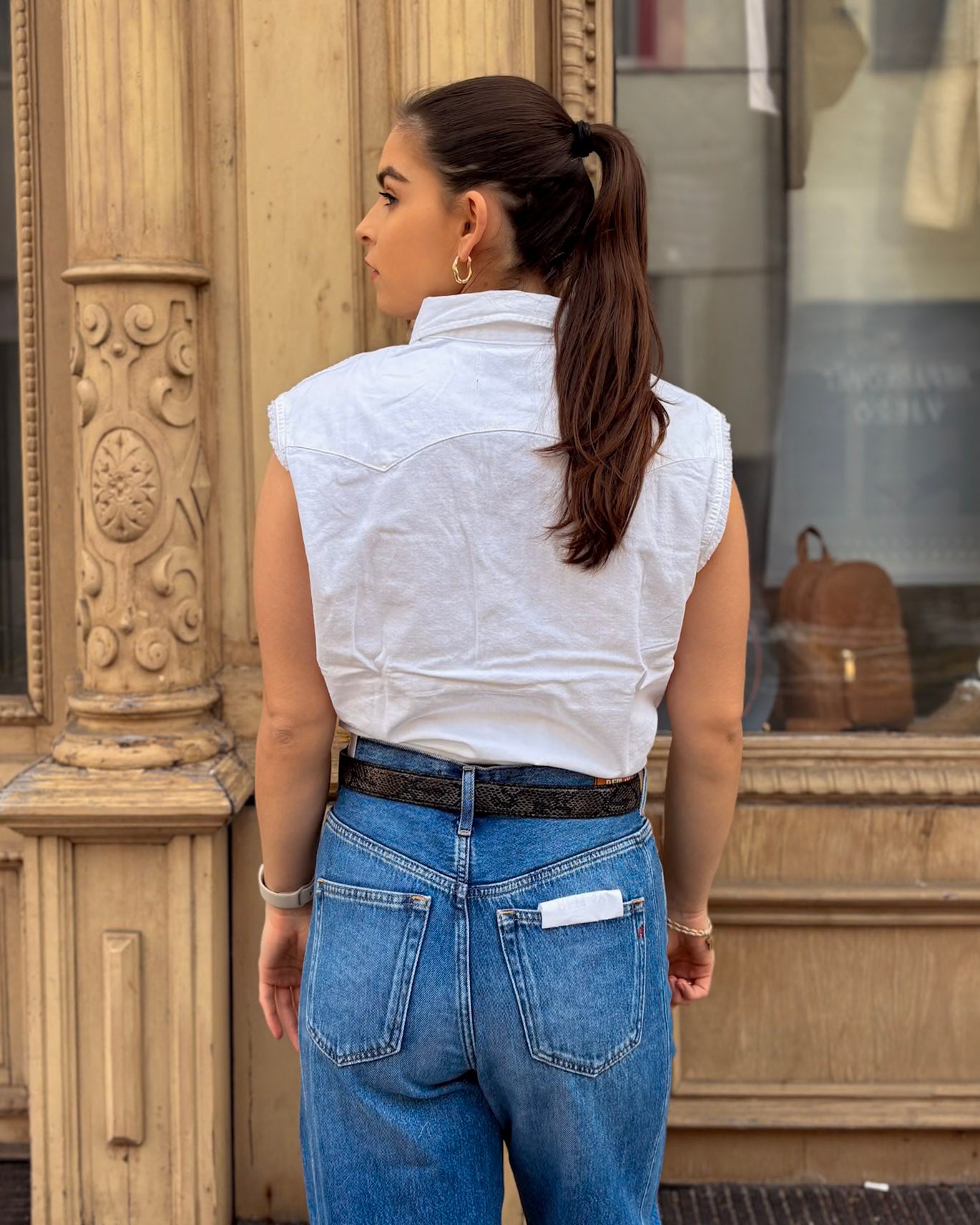 DÁMSKÁ BÍLÁ VESTA REPLAY NA PATENTY 