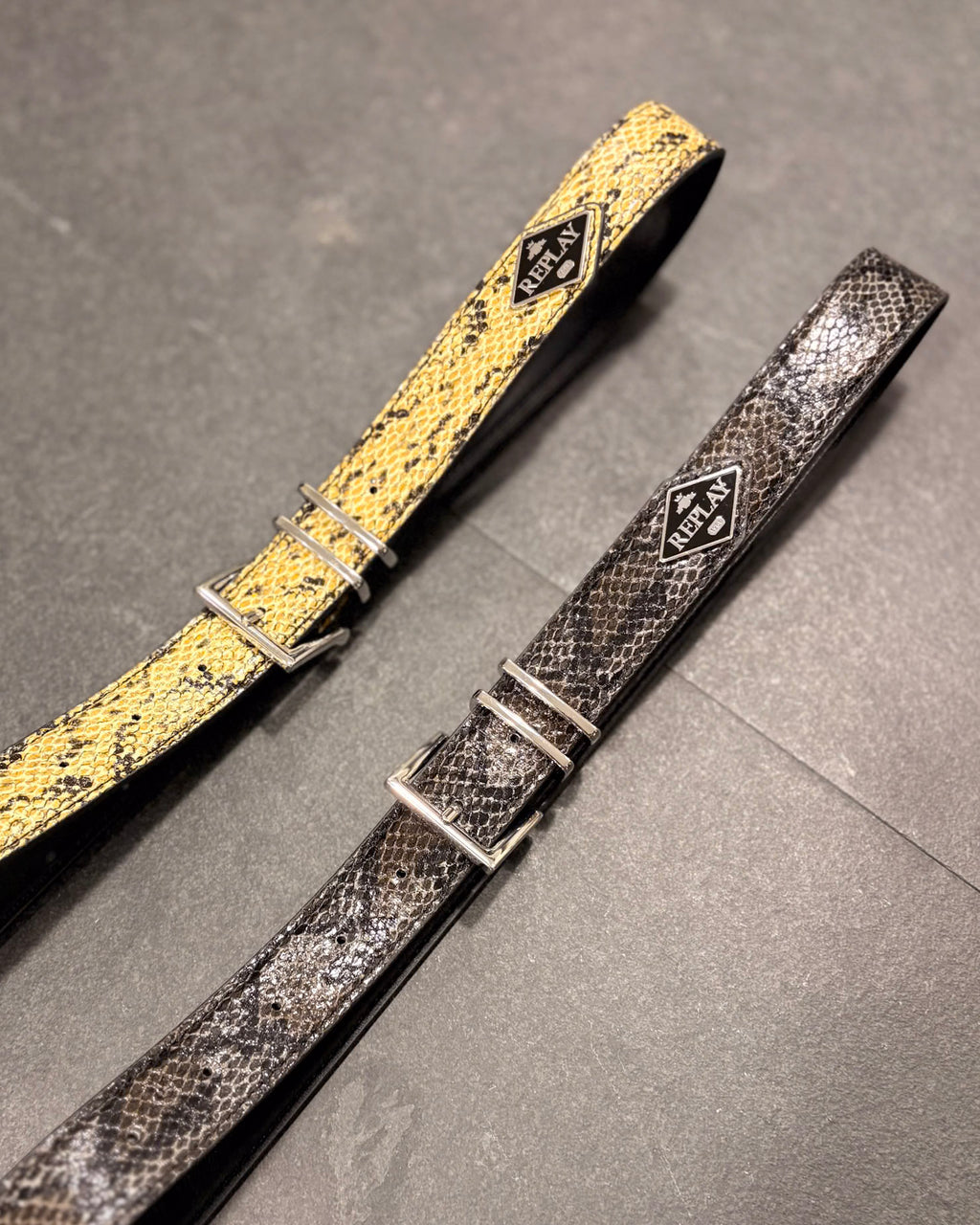 REPLAY SNAKESKIN EFFECT BELT 