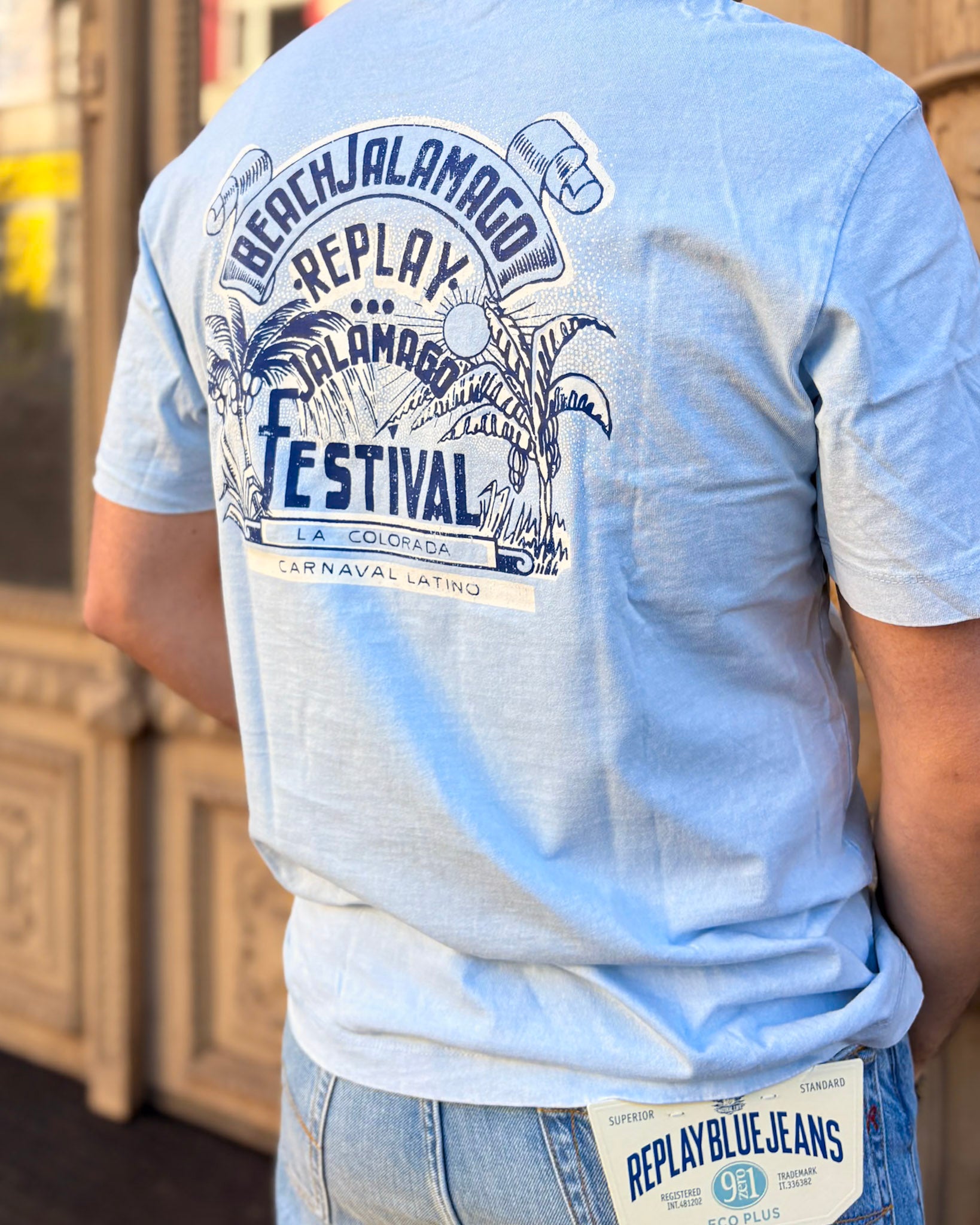 PÁNSKE TRIČKO REPLAY S POTLAČOM "JALAMAGO FESTIVAL"