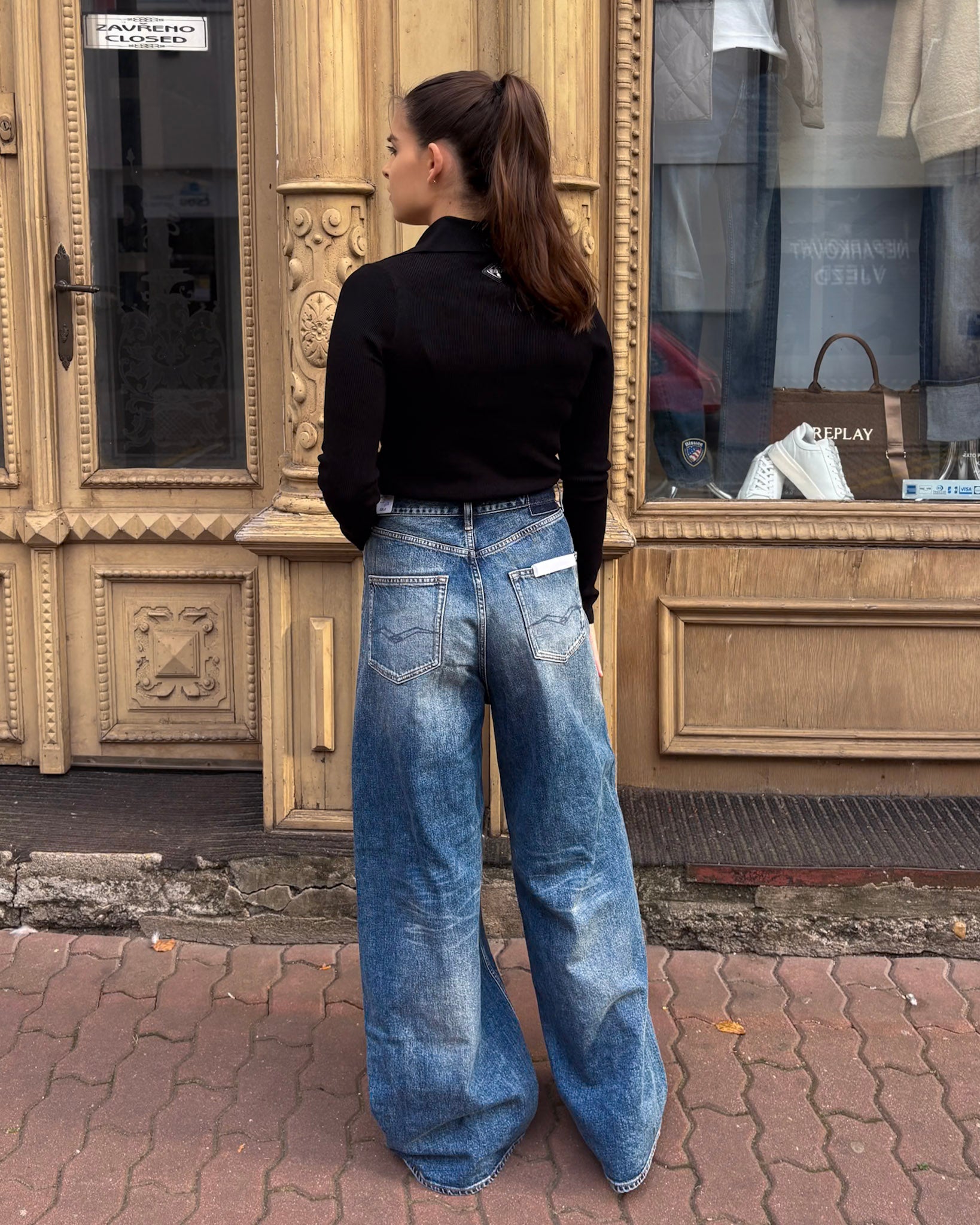 REPLAY DÁMSKE DŽÍNY MARGOTT BAGGY-FIT STRIHU