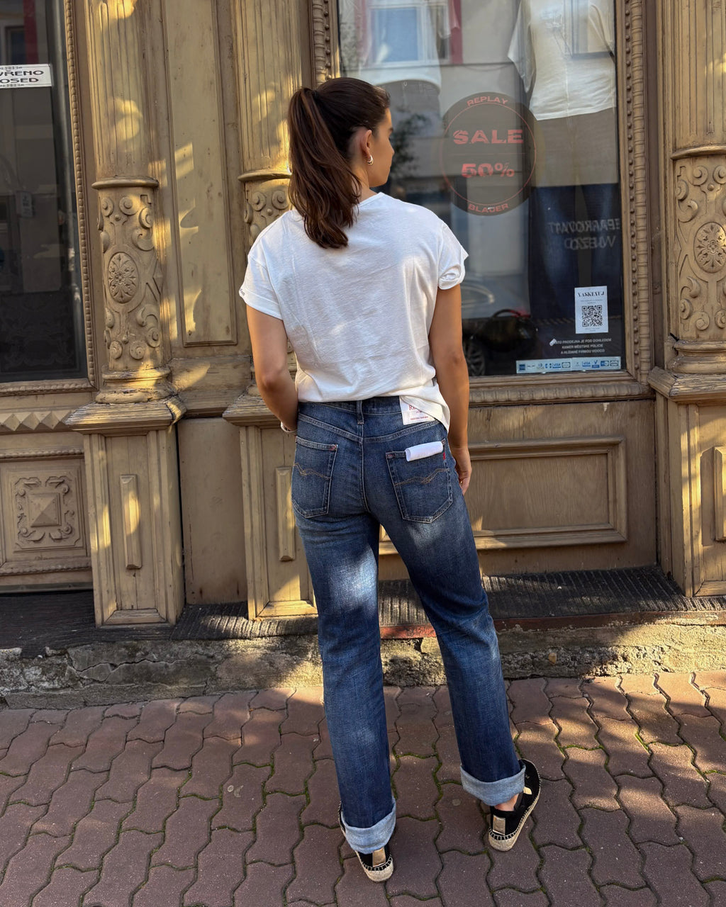 REPLAY WOMEN'S STRAIGHT FIT JEANS AKEME