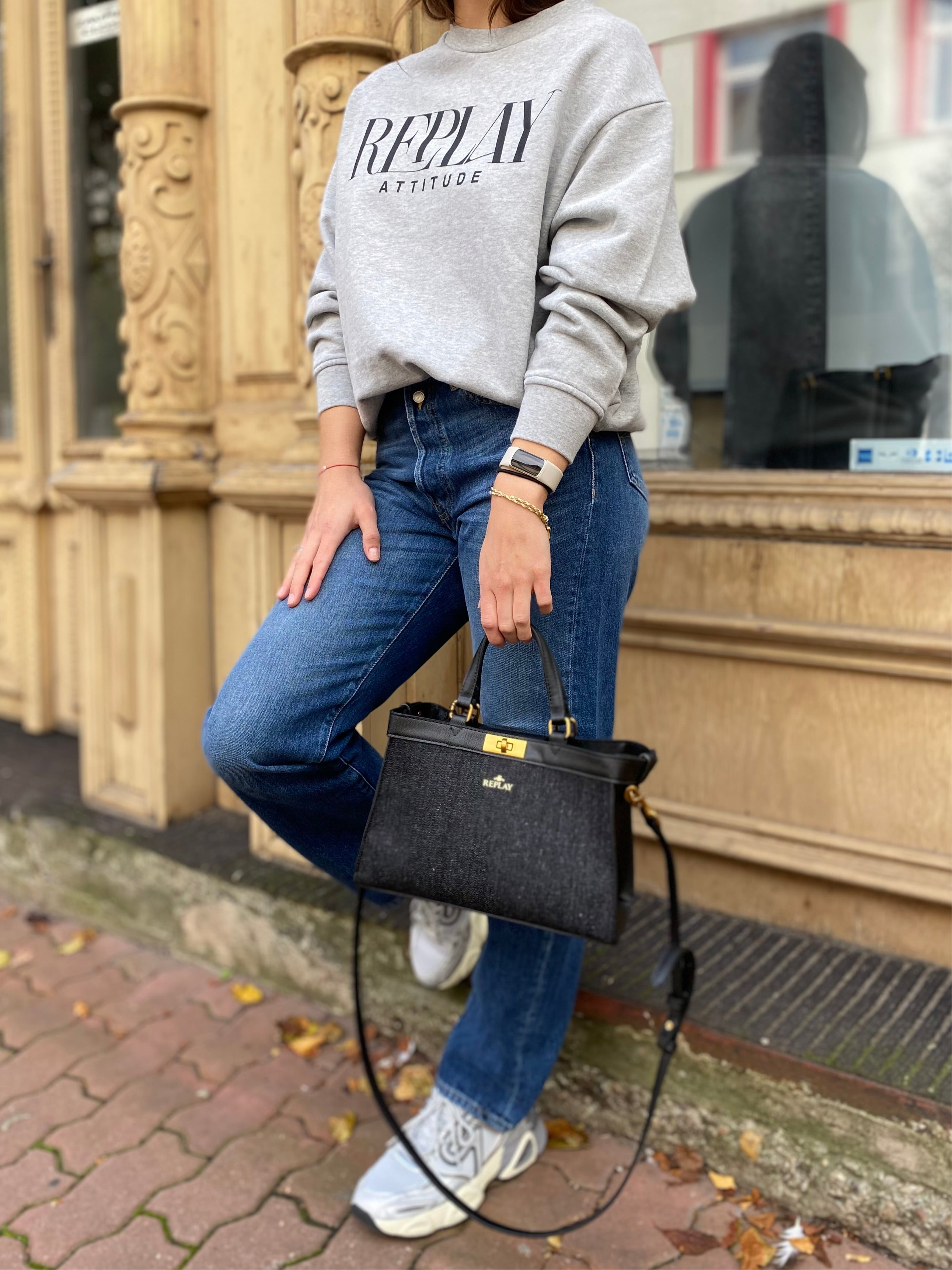 REPLAY DÁMSKÁ BAVLNĚNÁ OVERSIZED MIKINA S POTISKEM