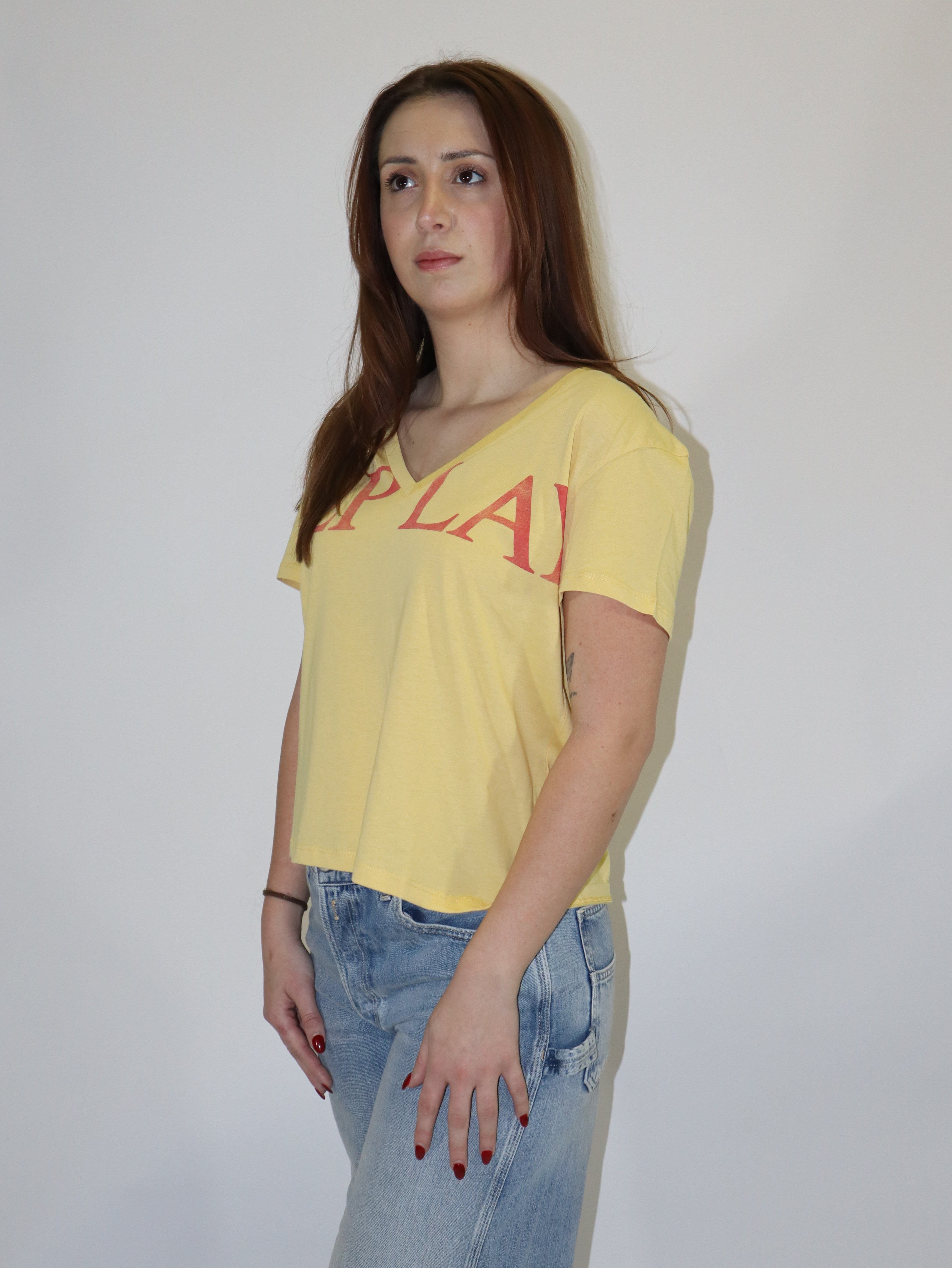 REPLAY DÁMSKÉ BAVLNĚNÉ TRIČKO S MAXI NÁPISEM