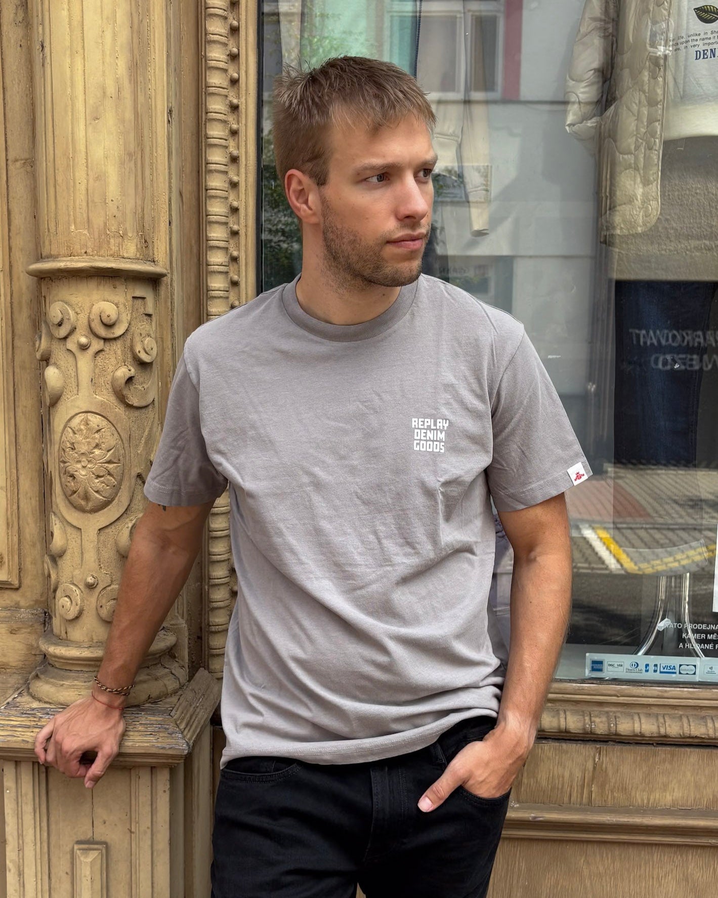 REPLAY FÉRFI PÓLÓ MINIMALISTA MINTÁVAL