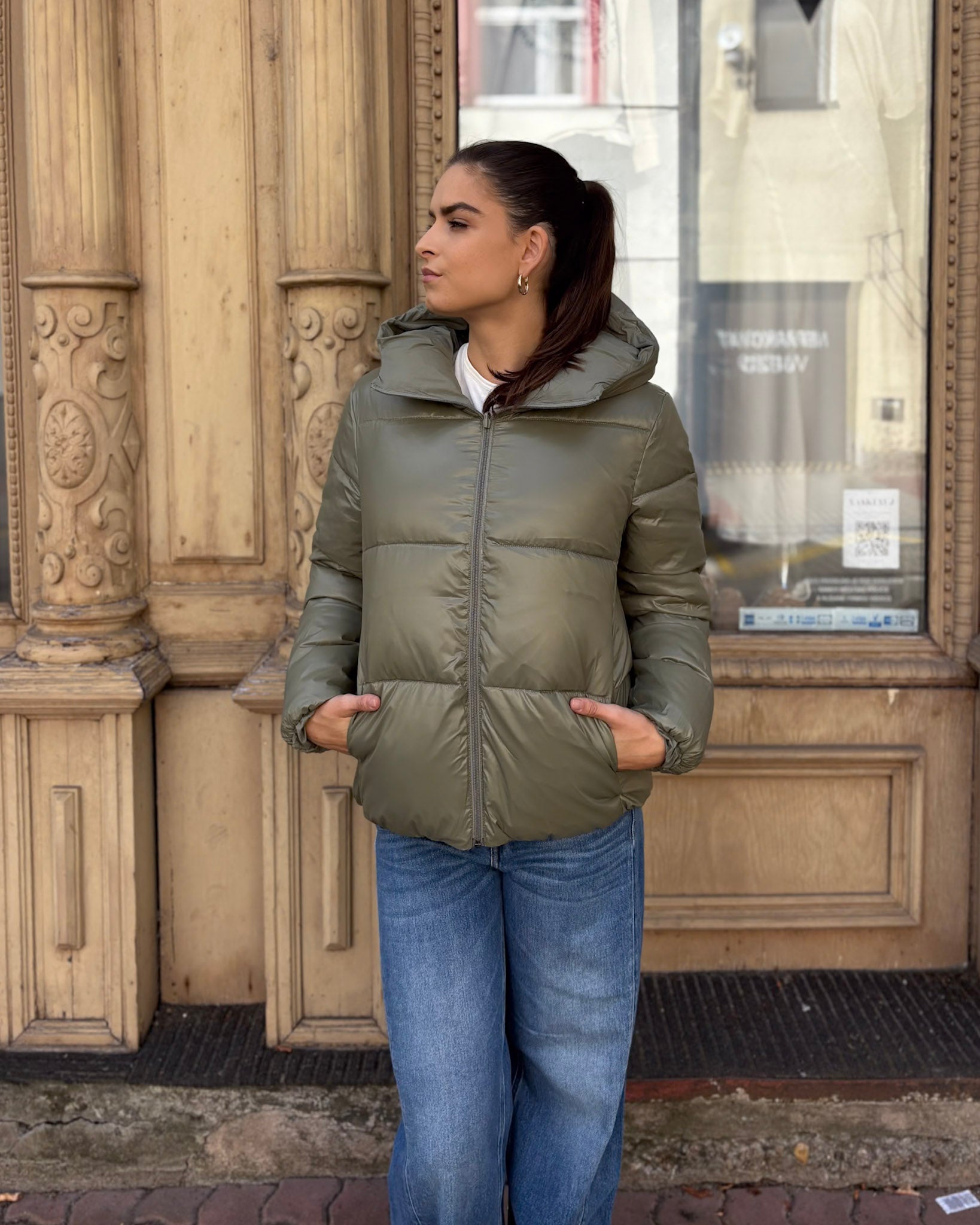 REPLAY WOMEN'S REVERSIBLE QUILTED JACKET WITH HOOD