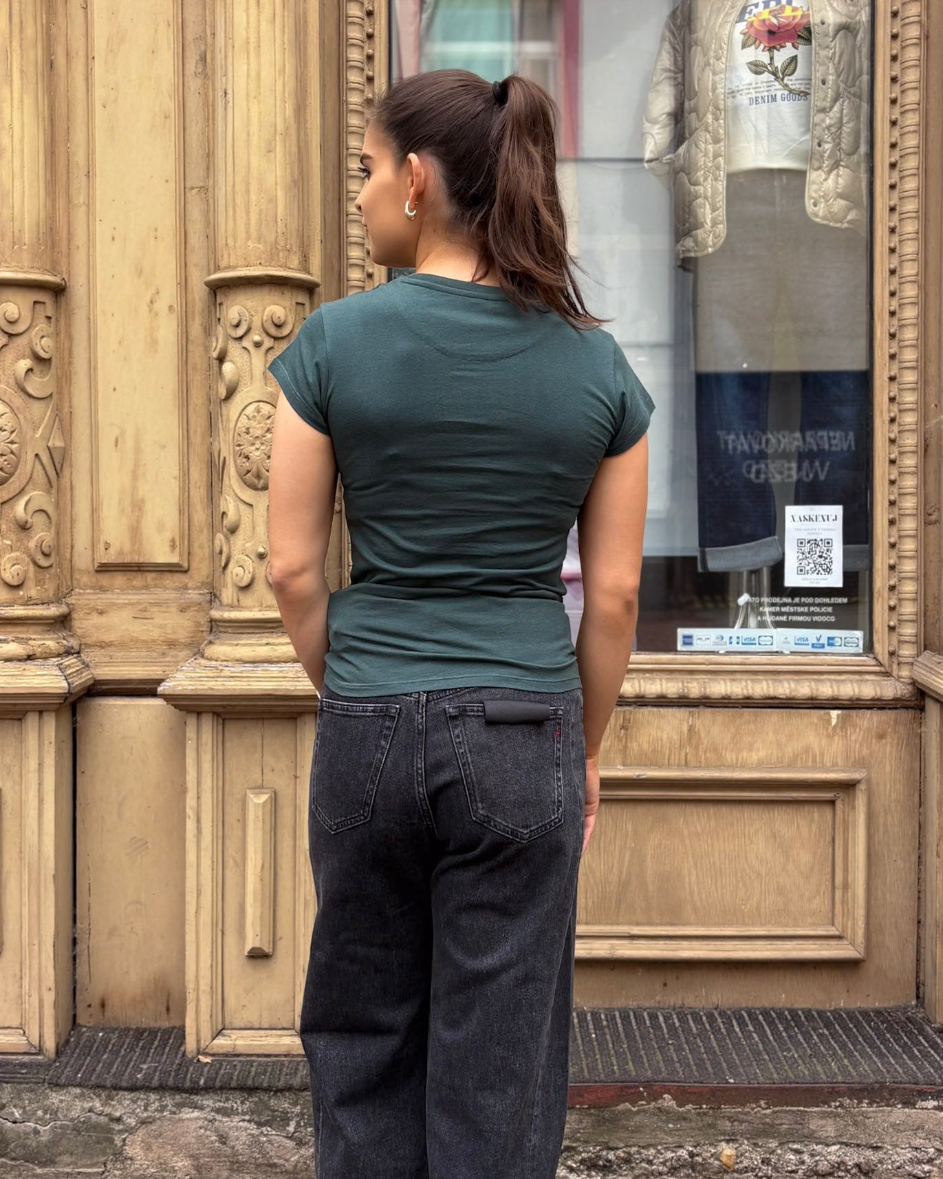 REPLAY DÁMSKÉ SKINNY-FIT BAVLNĚNÉ TRIČKO