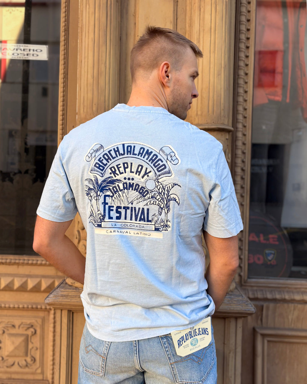 PÁNSKE TRIČKO REPLAY S POTLAČOM "JALAMAGO FESTIVAL"