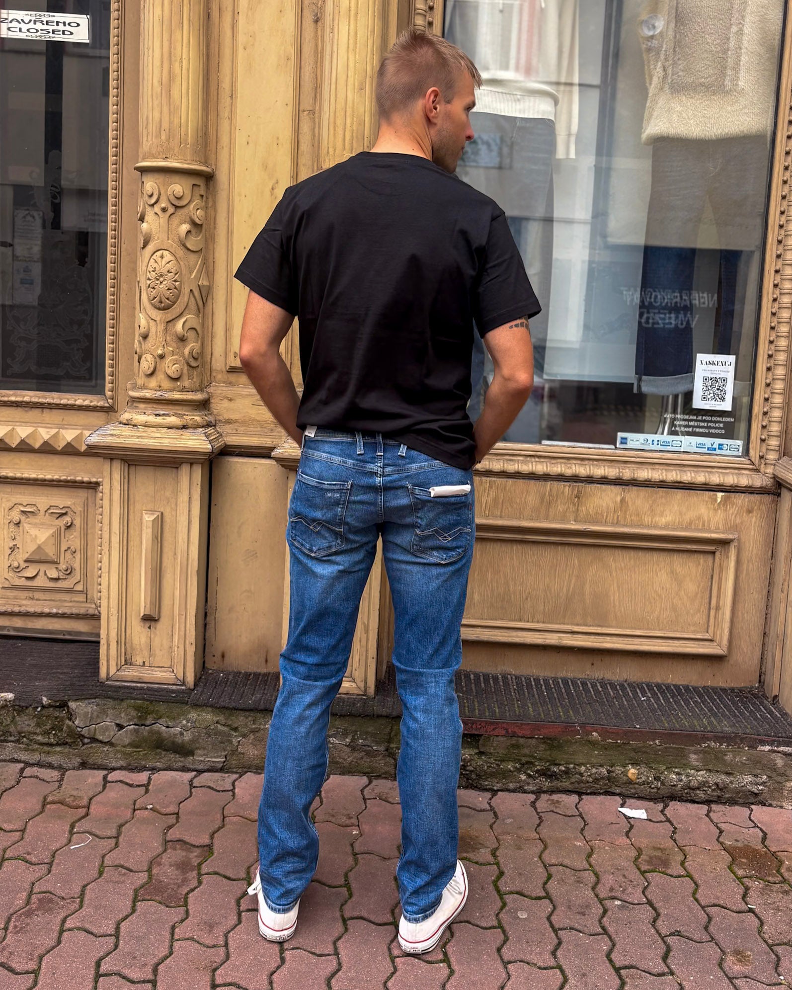 PÁNSKÉ DŽÍNY REPLAY STŘIHU ANBASS SLIM-FIT 