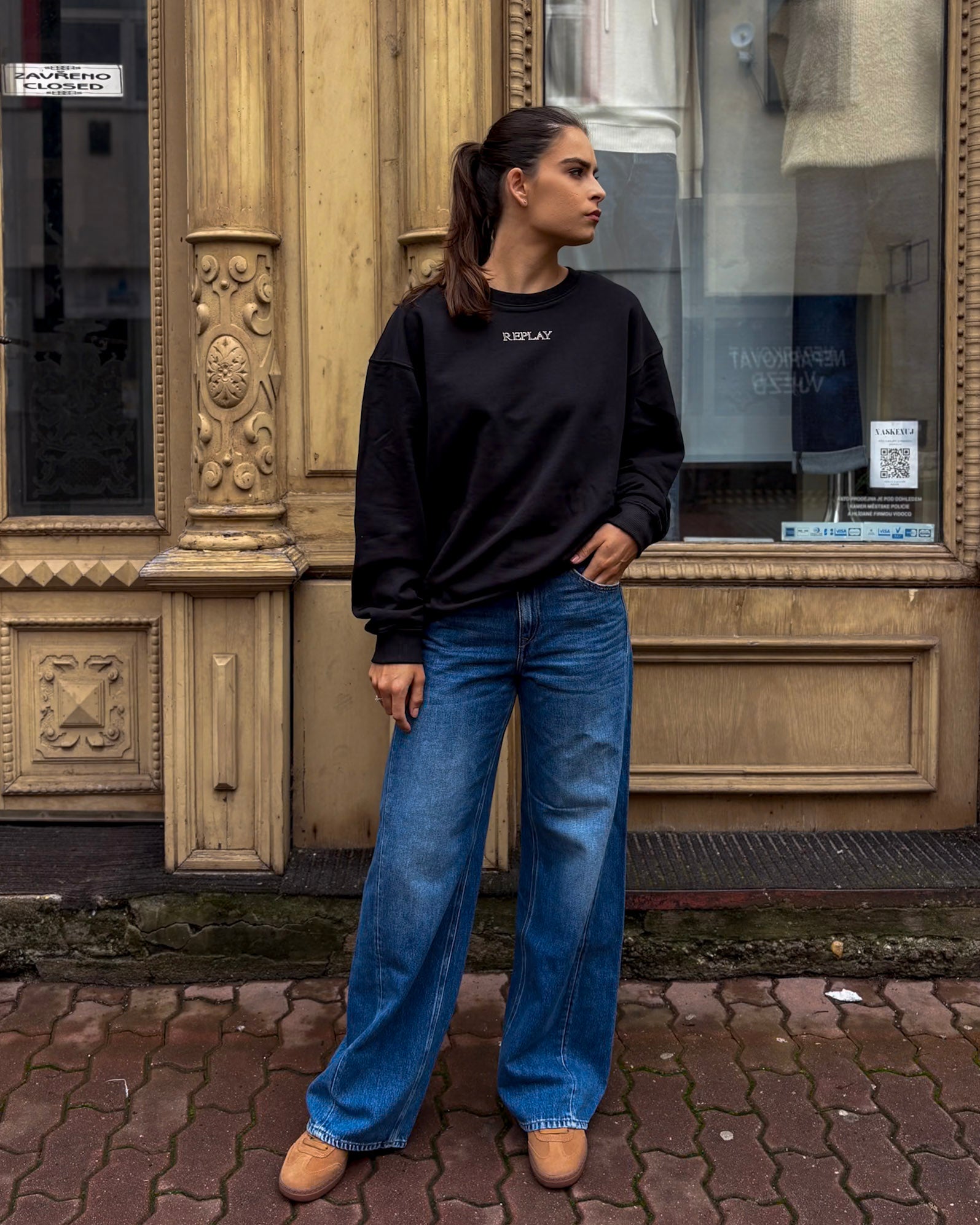 DÁMSKA OVERSIZED MIKINA REPLAY Z BAVLNY