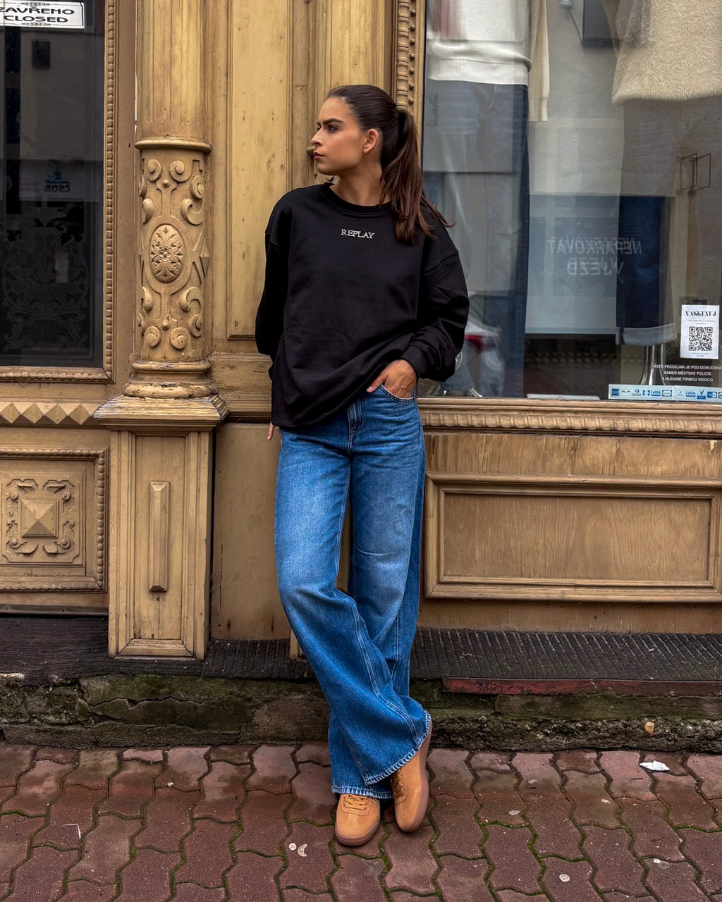 DÁMSKA OVERSIZED MIKINA REPLAY Z BAVLNY