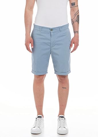 PÁNSKÉ CHINO KRAŤASY ÚZKÉHO STŘIHU Z ELASTICKÉHO GABARDÉNU 