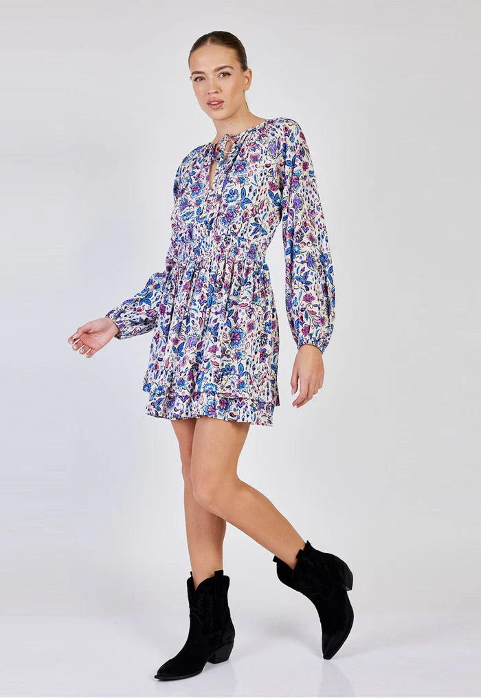 REPLAY KRÁTKÉ KVĚTINOVÉ ŠATY S KRAJKOU A KNOFLÍKY 