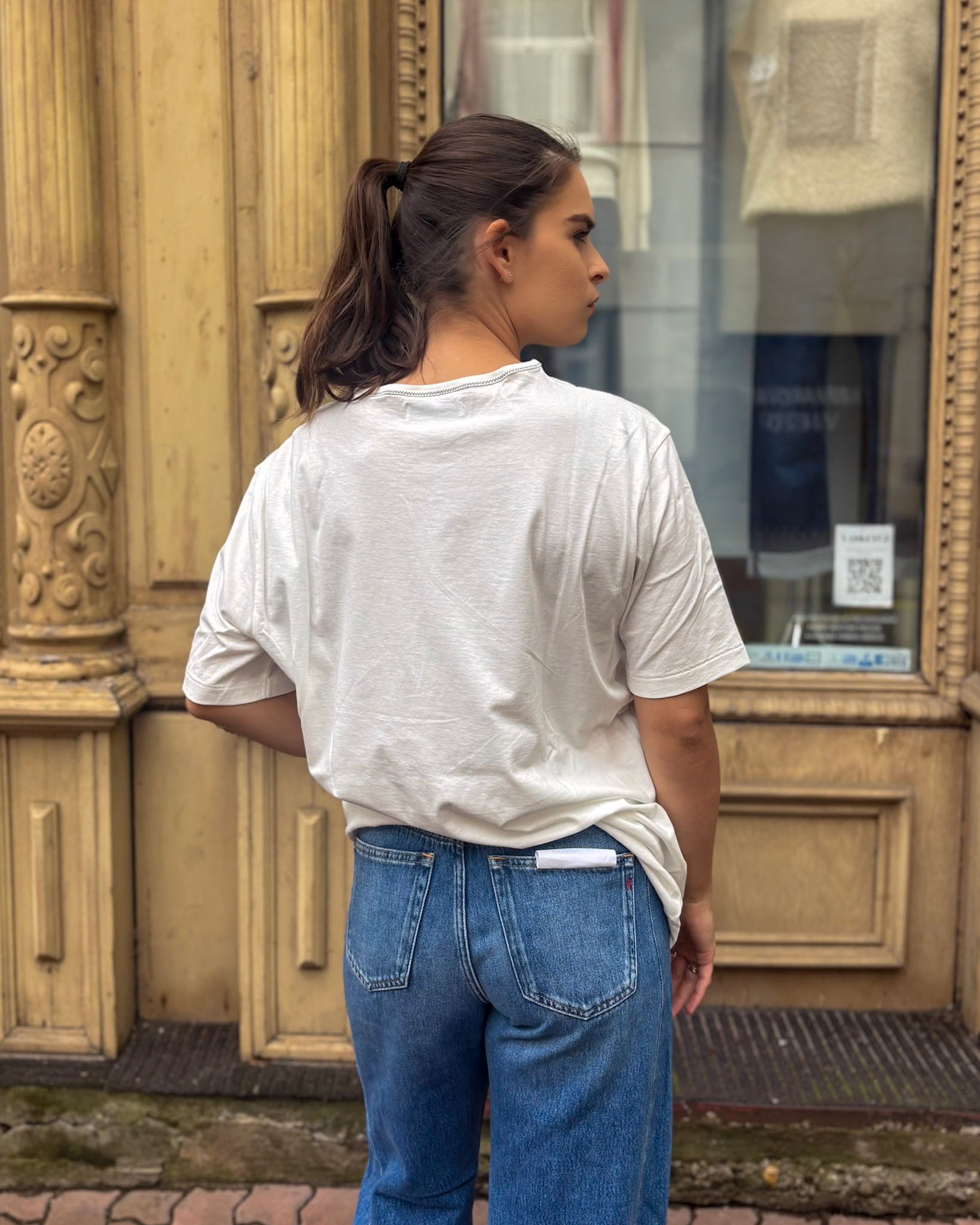 WOMEN'S OVERSIZED T-SHIRT REPLAY WITH SLEEVED POCKET