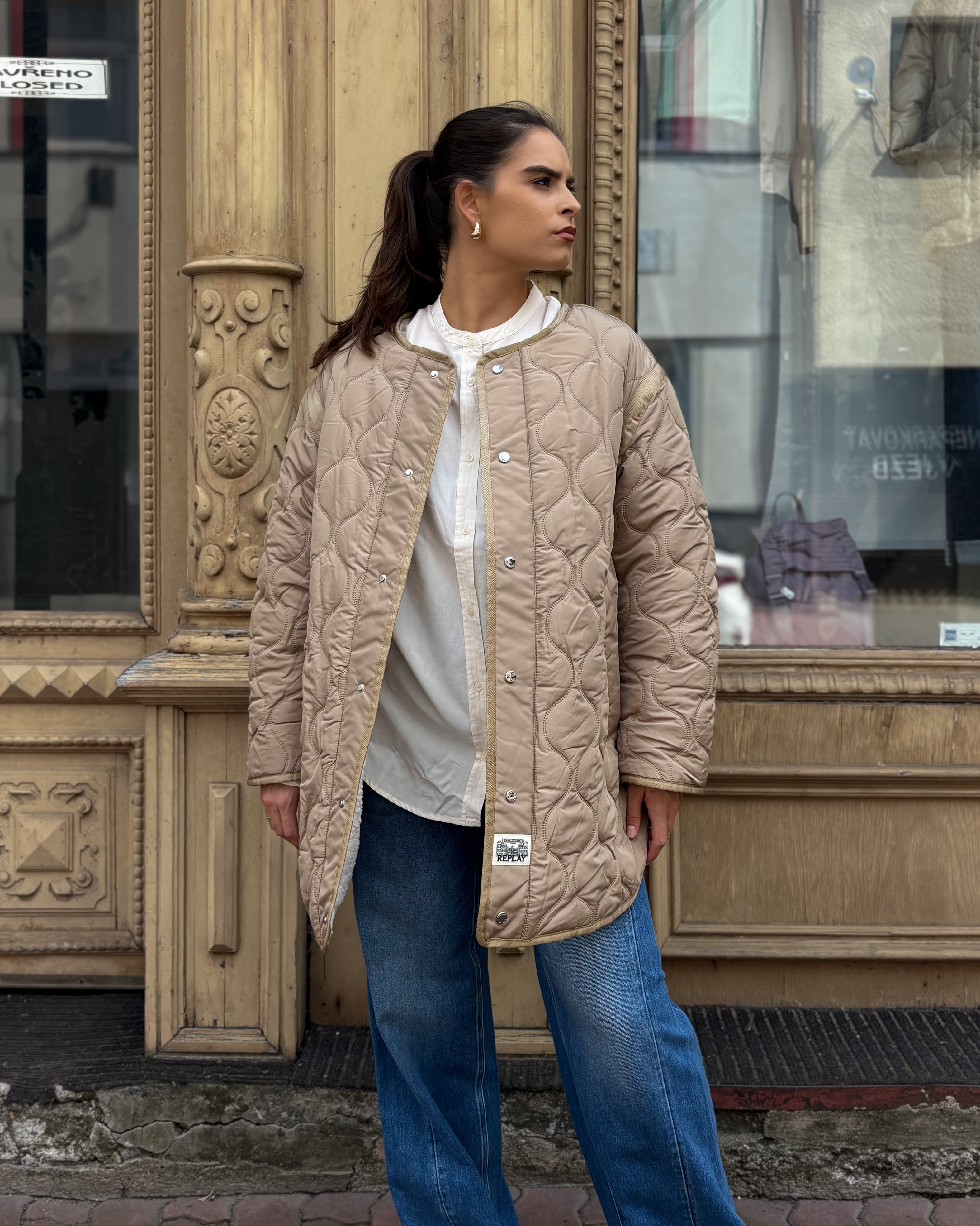 REPLAY NŐI STEPPELT MIDI KABÁT