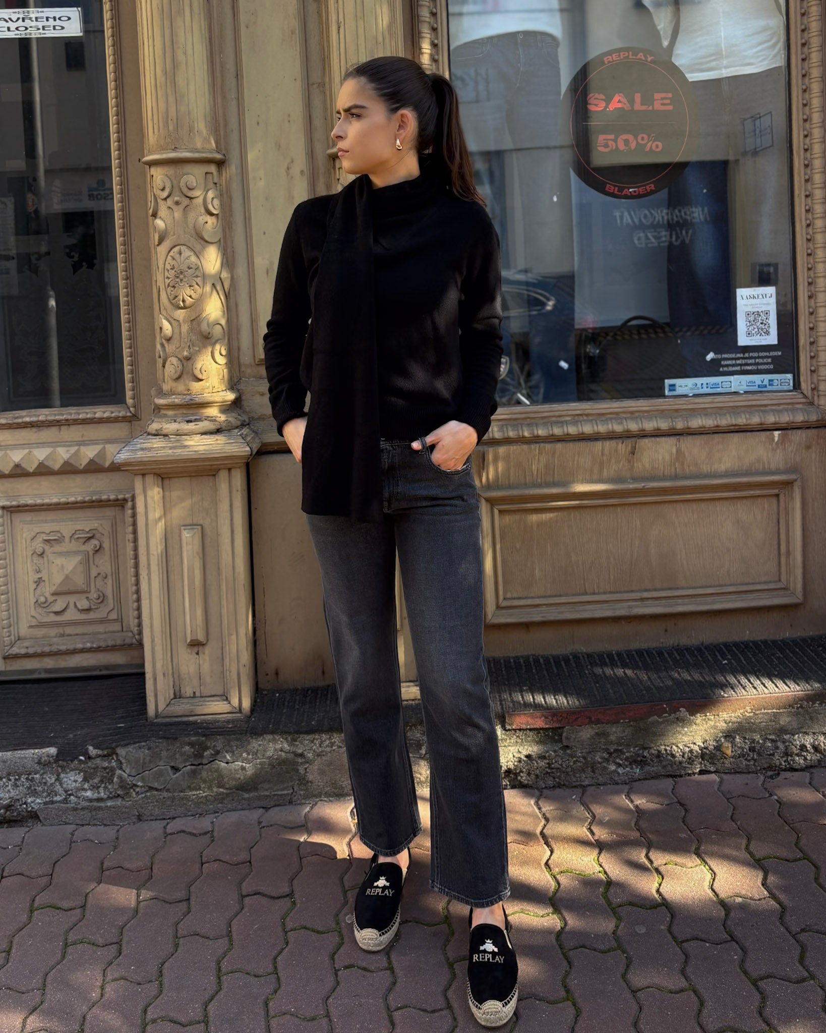 REPLAY NŐI PULÓVER KÁRPÁT NYAKKENDŐVEL