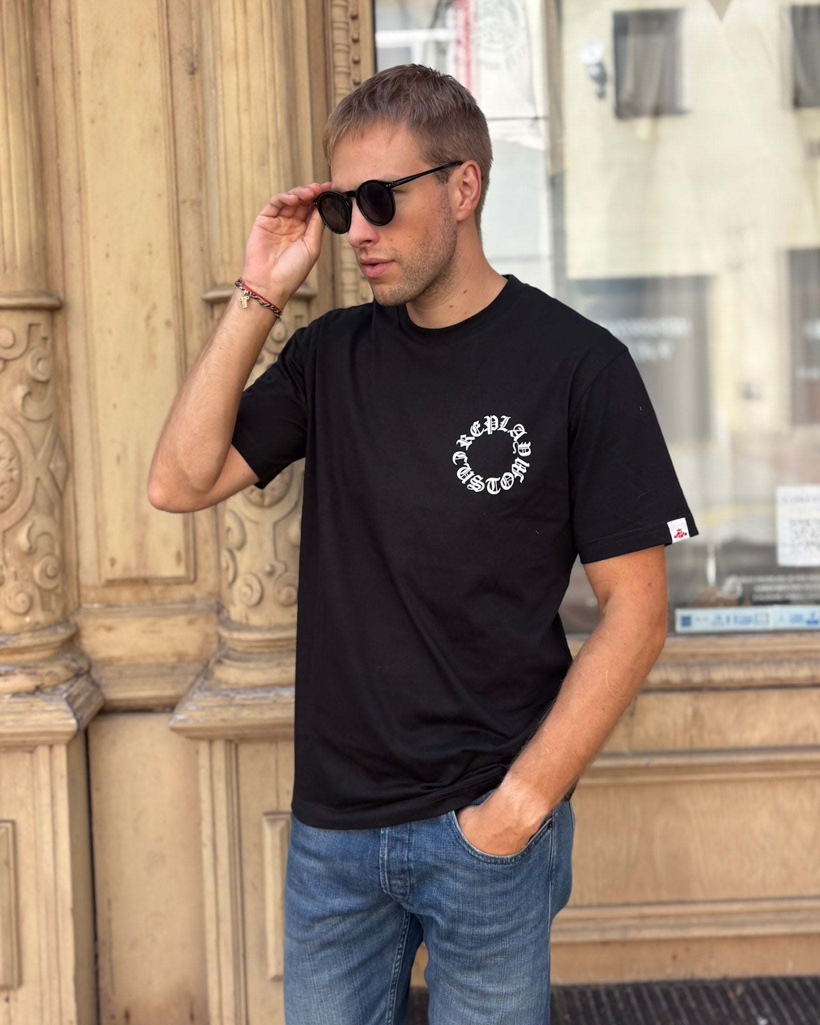 REPLAY MEN'S T-SHIRT WITH PRINT ON THE BACK