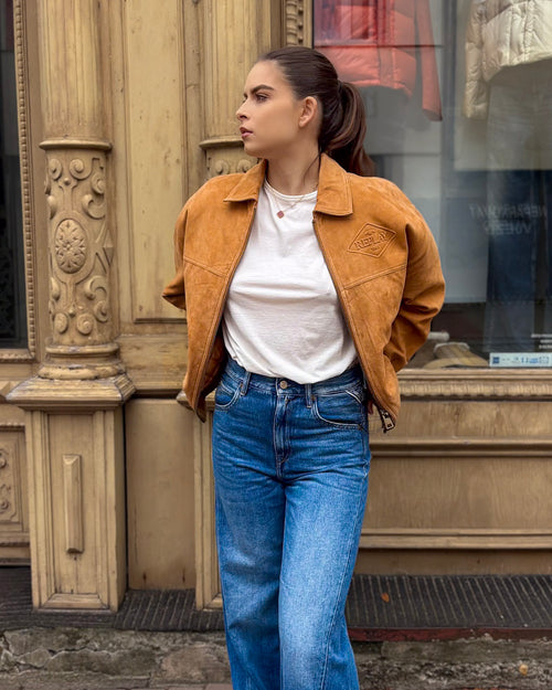 WOMEN'S REPLAY SUEDE JACKET WITH COLLAR