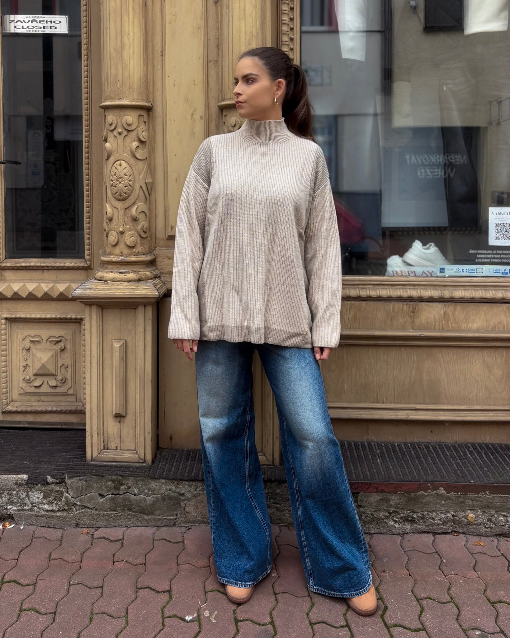 WOMEN'S REPLAY SWEATER WITH TURTLENECK COLLAR