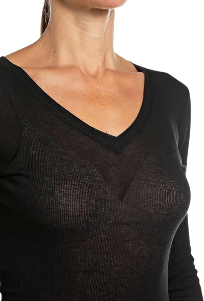DAMEN-LANGARM-T-SHIRT VON REPLAY MIT V-AUSSCHNITT 