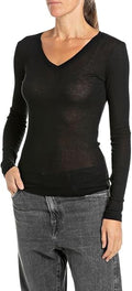 DAMEN-LANGARM-T-SHIRT VON REPLAY MIT V-AUSSCHNITT 
