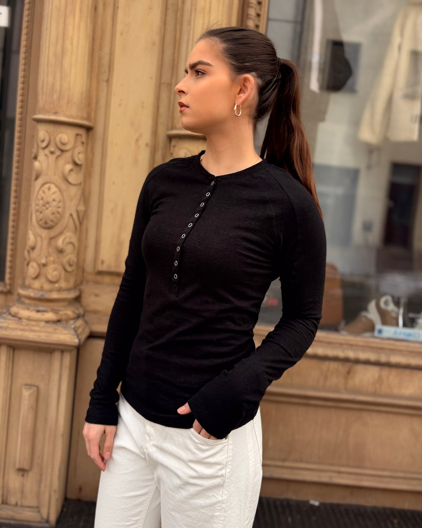 DÁMSKÉ TRIČKO REPLAY NA KNOFLÍČKY S DLOUHÝM RUKÁVEM