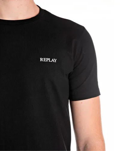 REPLAY PÁNSKÉ BAVLNĚNÉ TRIČKO S POTISKEM 