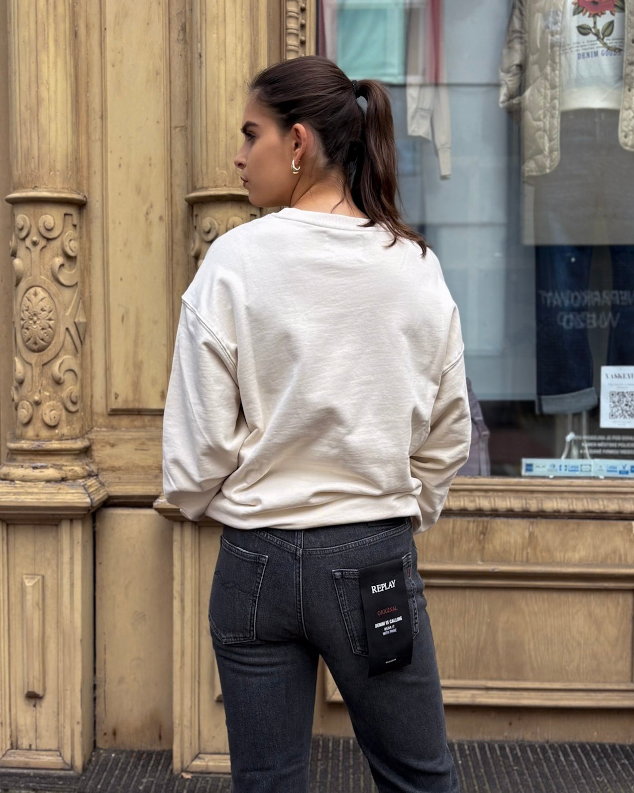 DÁMSKÁ OVERSIZED MIKINA REPLAY Z BAVLNY 