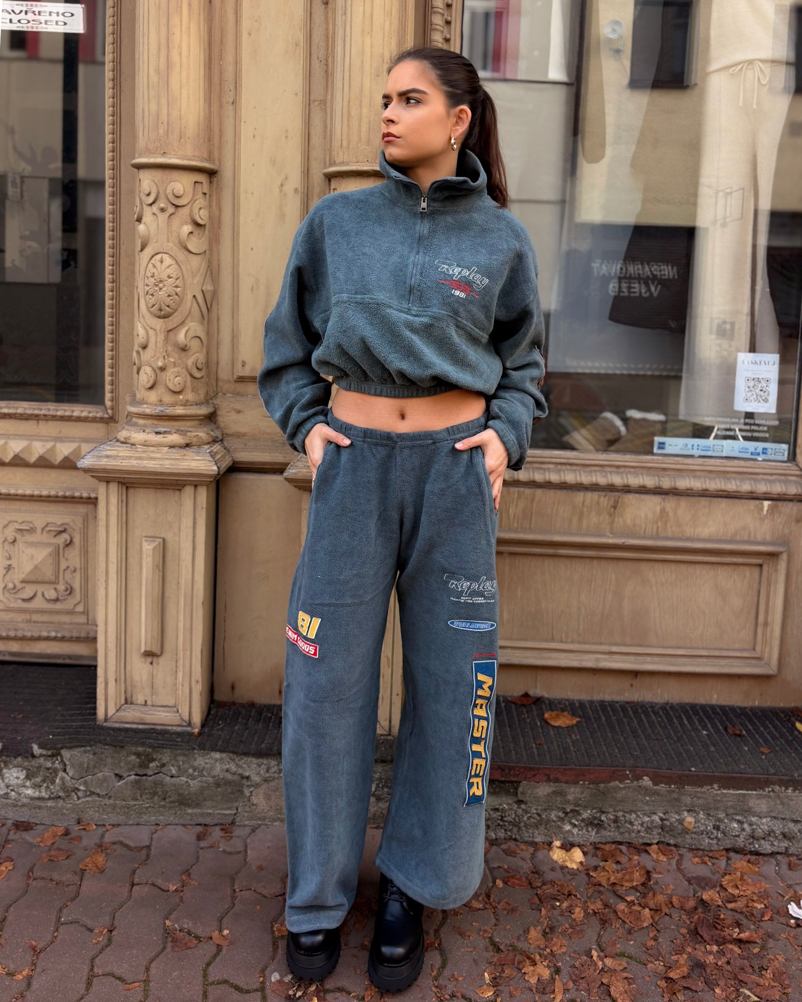 WOMEN'S REPLAY ZIP-UP SWEATSHIRT WITH PRINTS