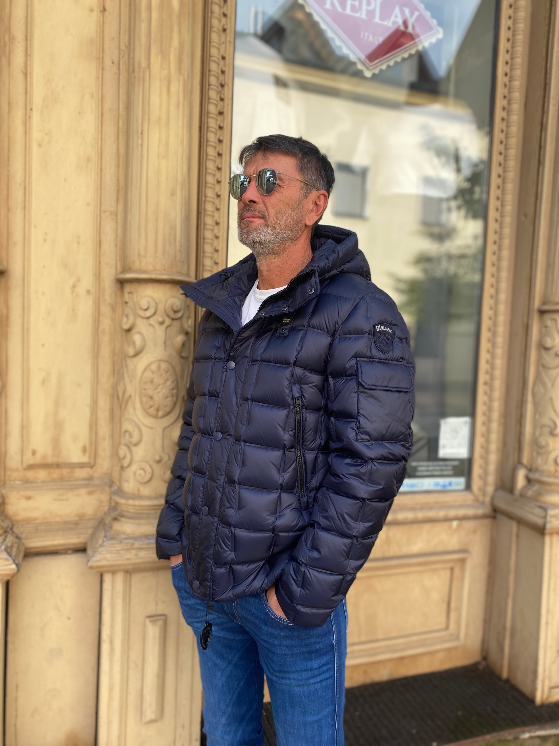 BLAUER FÉRFI FÉRFI TEPPELT KABÁT CASPAR