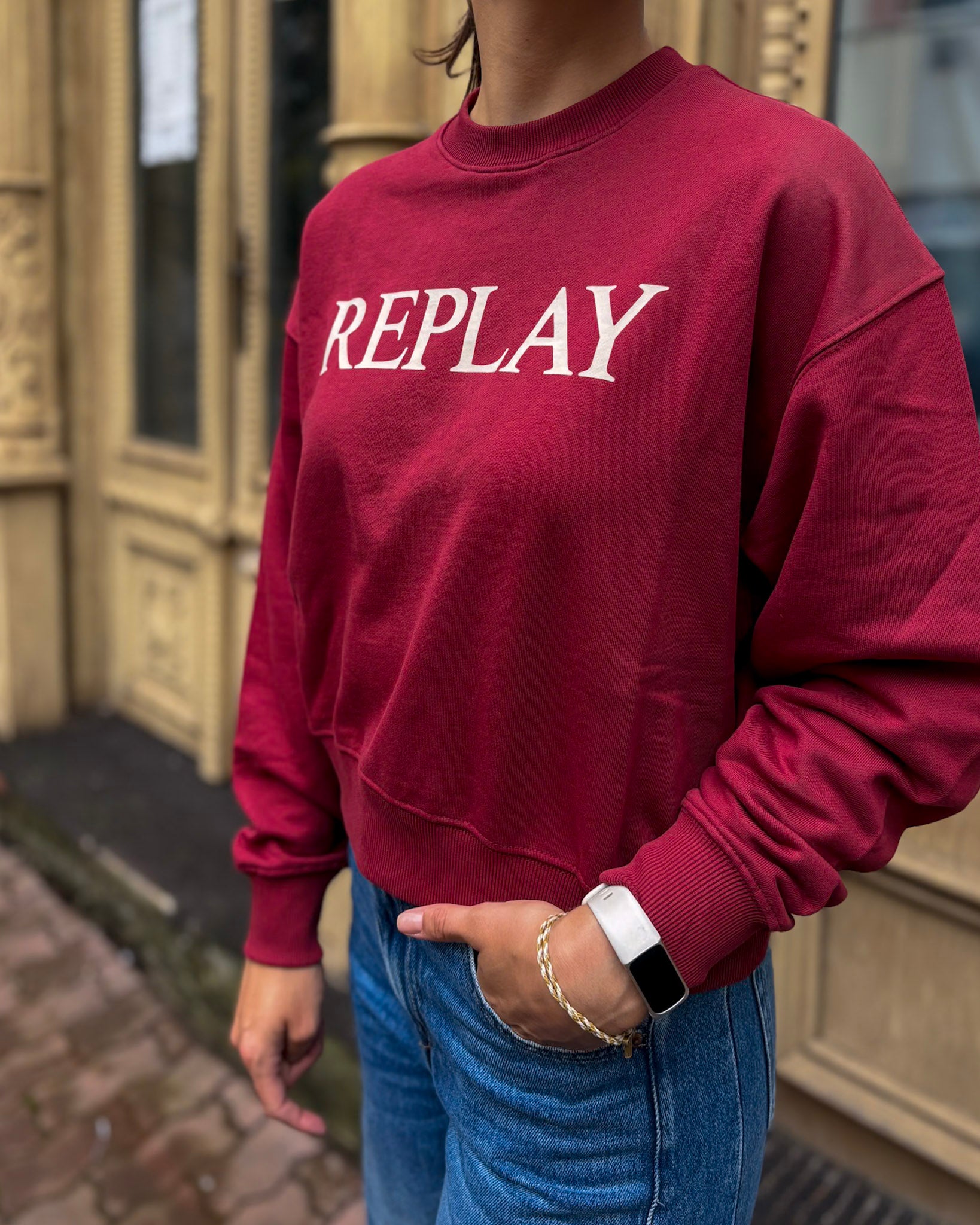 DÁMSKÁ BAVLNĚNÁ MIKINA REPLAY S NÁPISEM