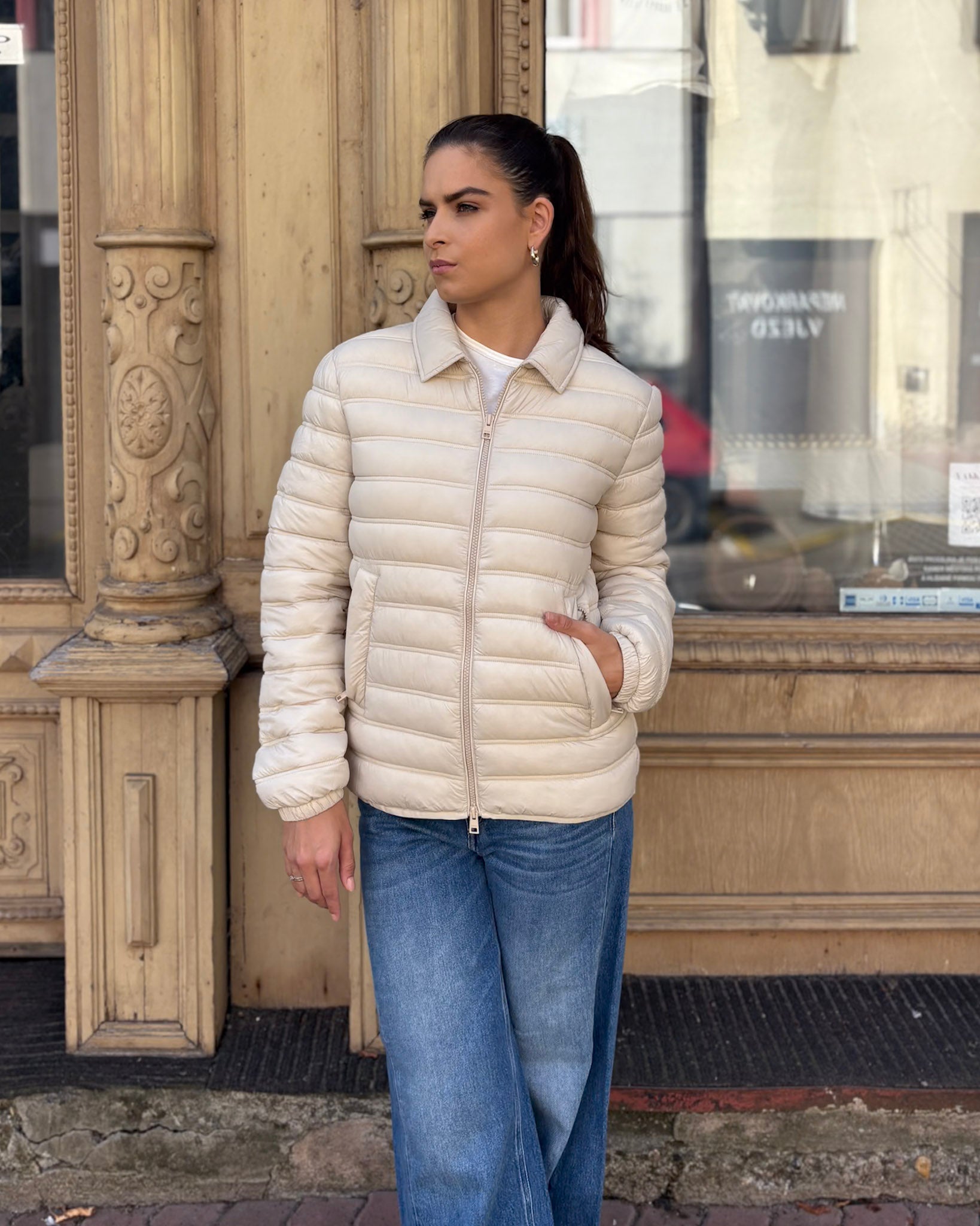 WOMEN'S REPLAY CROSS-STITCH JACKET WITH COLLAR