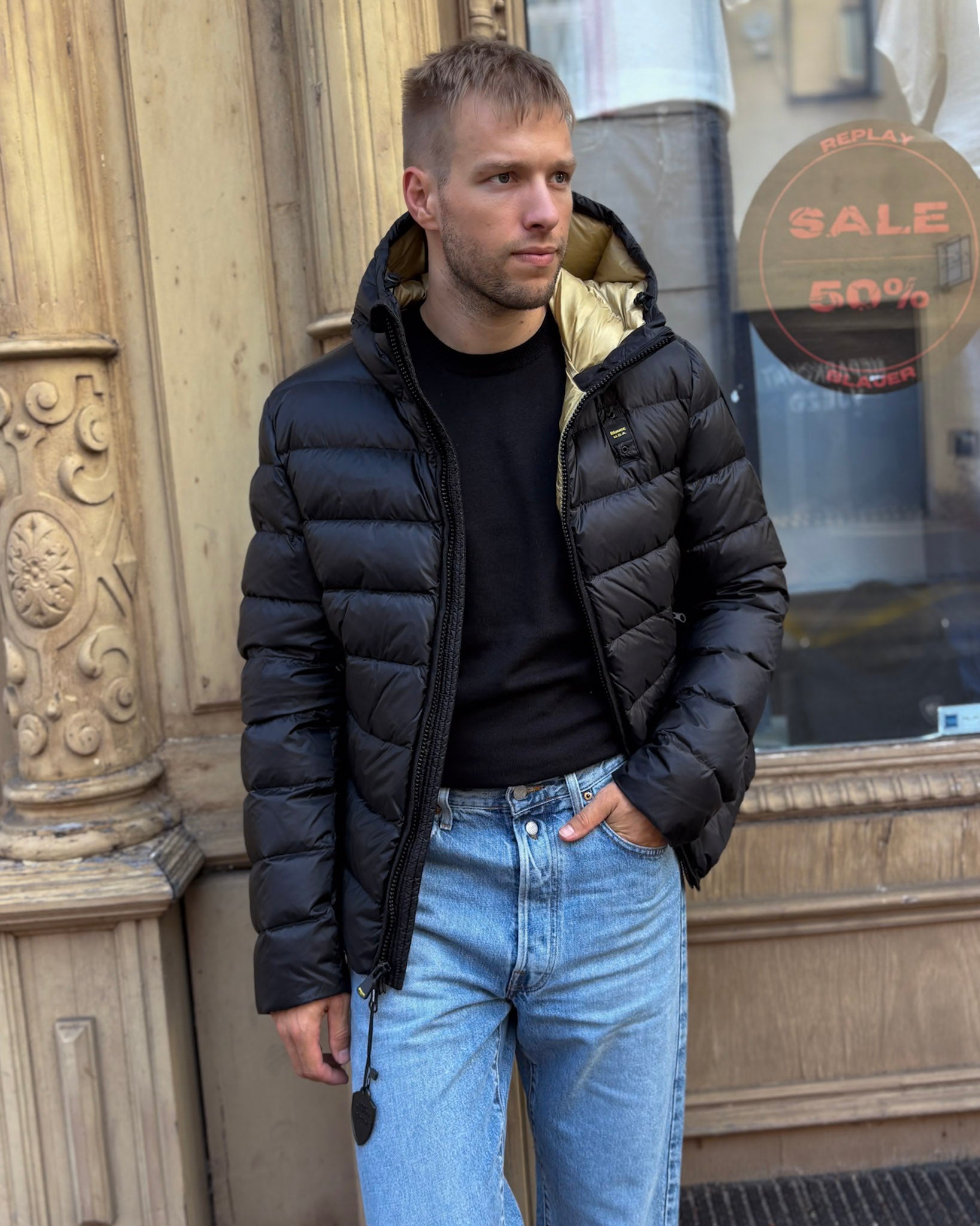 BLAUER PÁNSKÁ PÉŘOVÁ BUNDA ACTON S KAPUCÍ