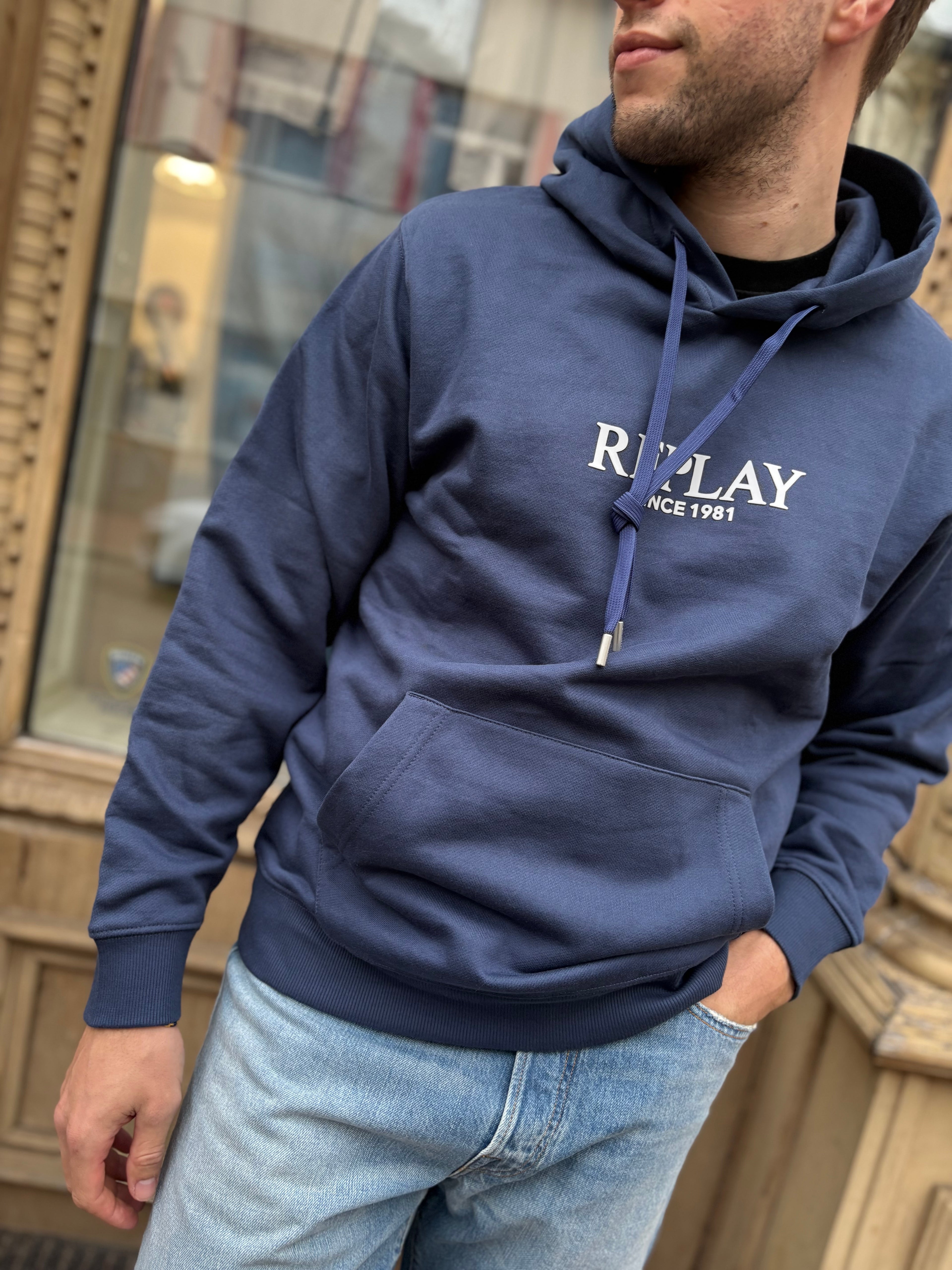 REPLAY FÉRFI MINTÁS PULÓVER 