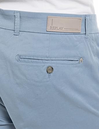 FÉRFI SKINNY FIT CHINO RÖVIDNADRÁG ELASZTIKUS GABARDINBÓL 