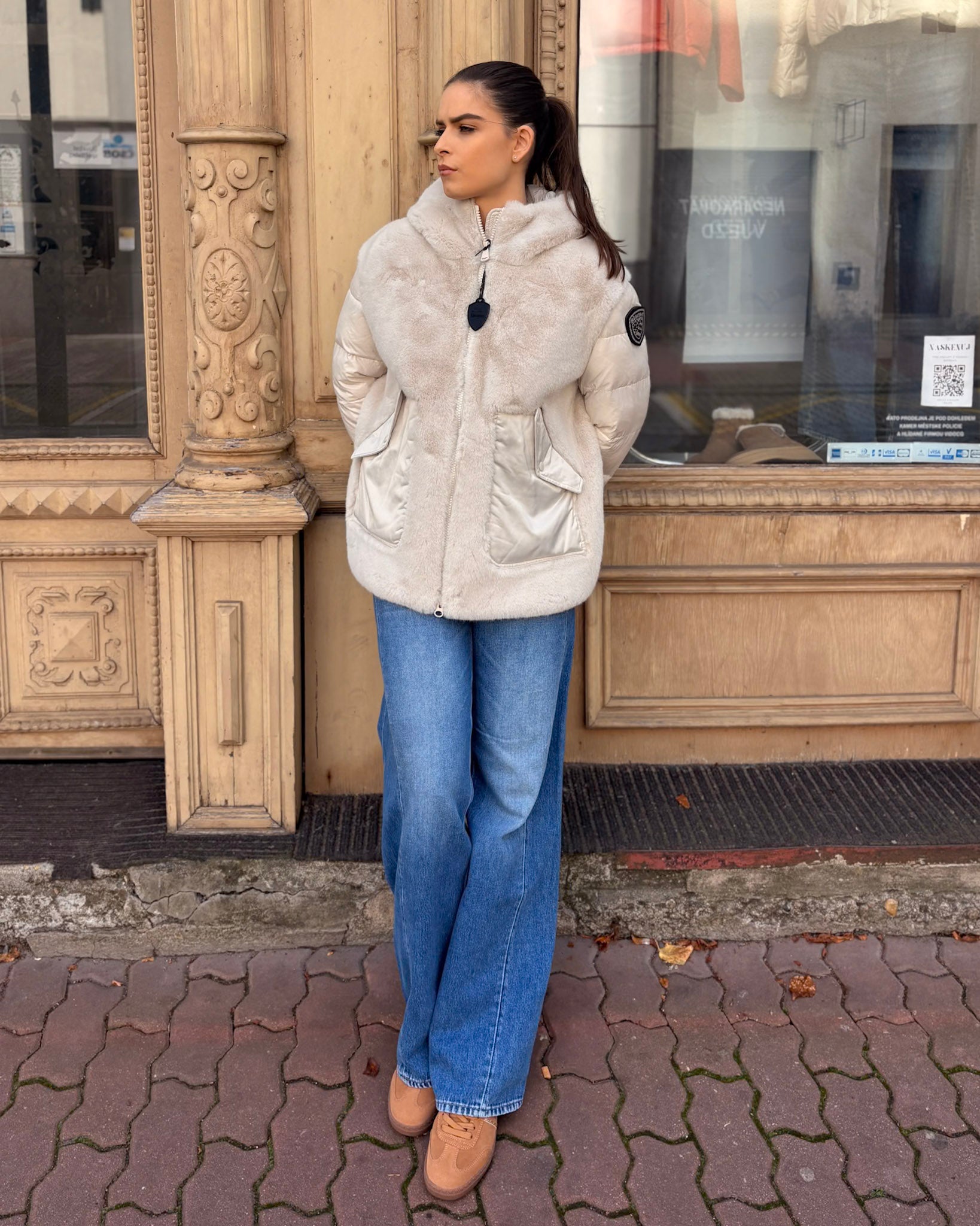 BLAUER DÁMSKÁ KRÁTKÁ BUNDA ESTRELLA S KOŽEŠINOU - 25WBLDB02106006646