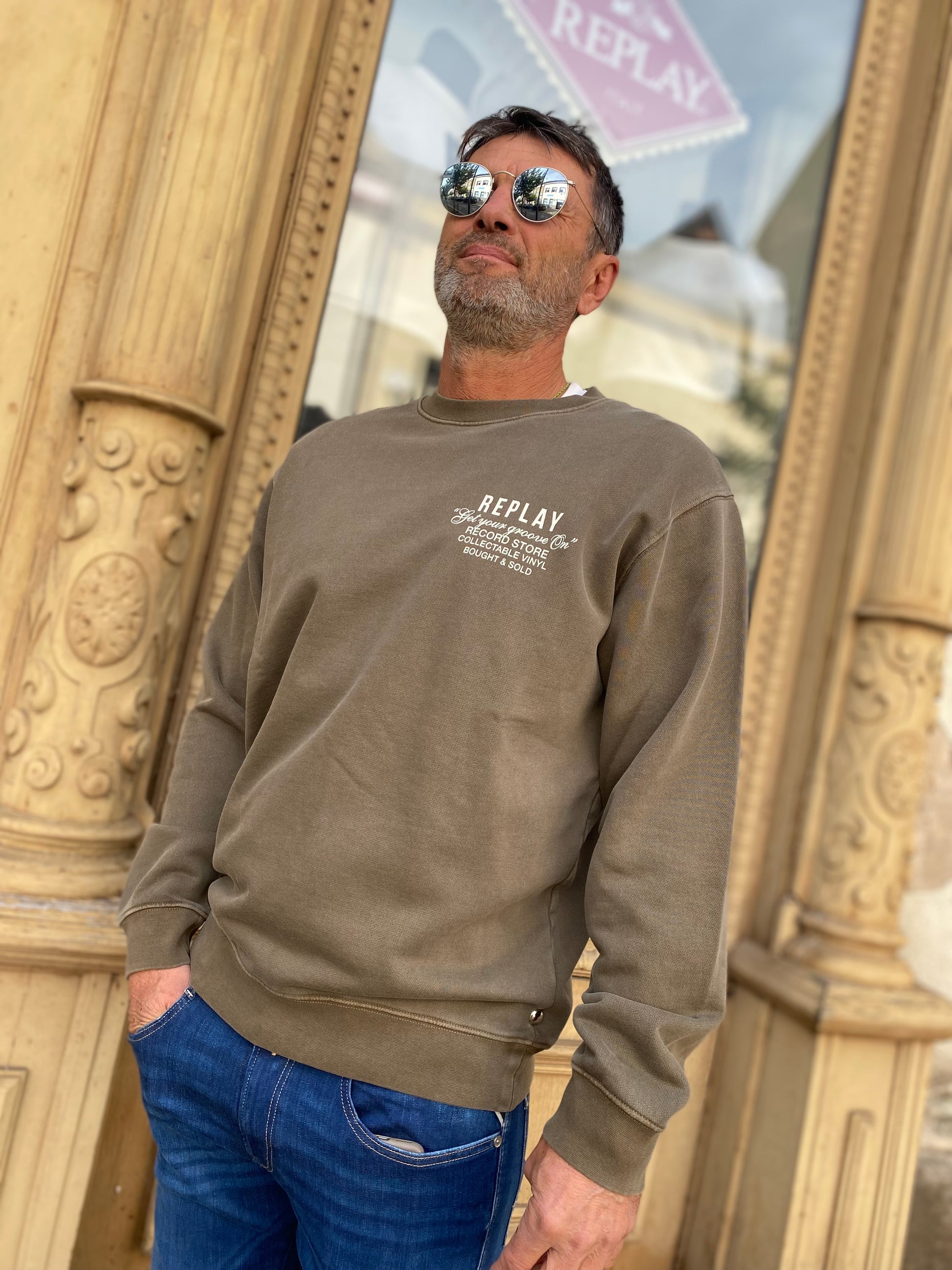 REPLAY PÁNSKÁ MIKINA S POTISKEM NA ZÁDECH