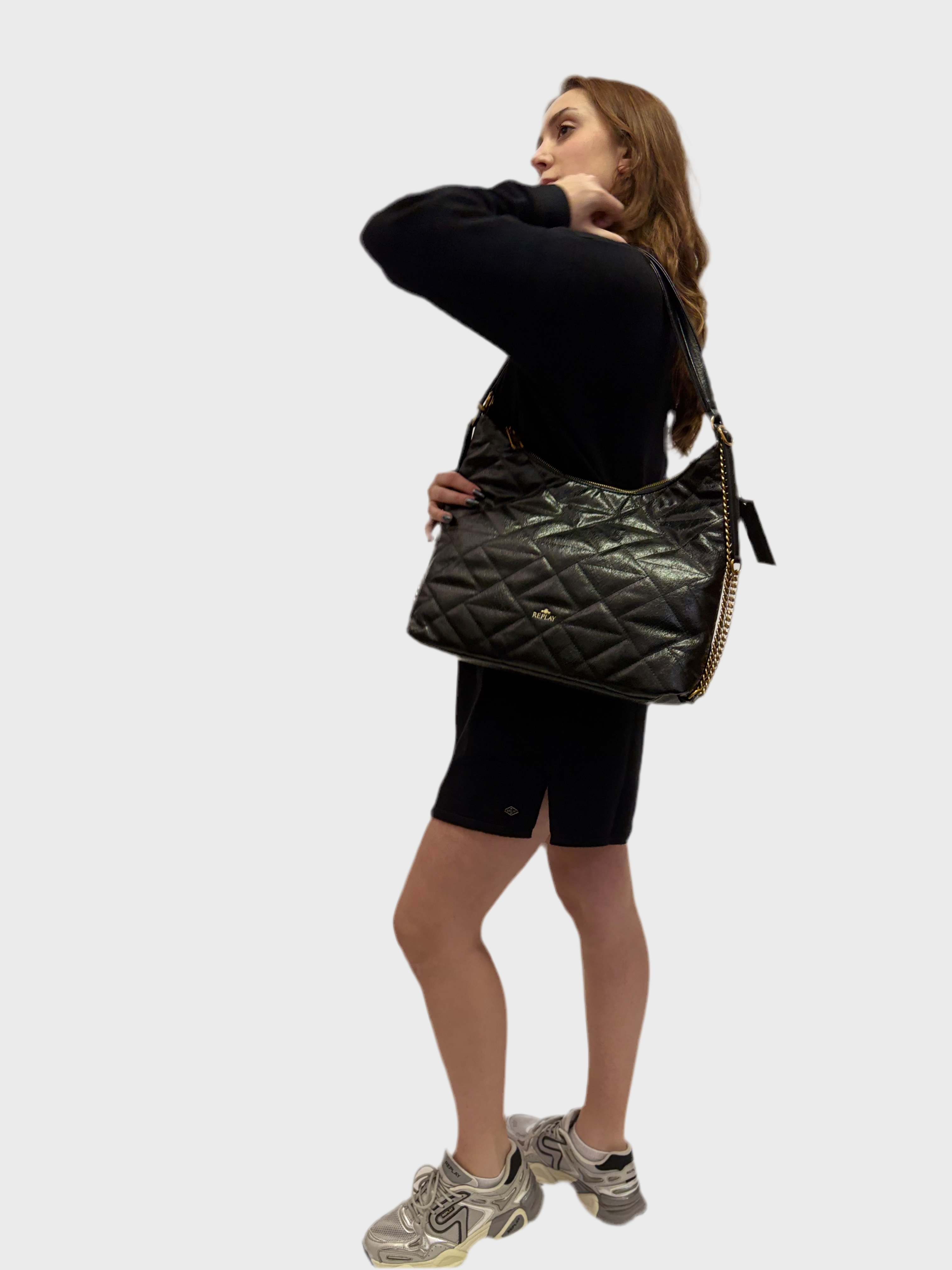 REPLAY DÁMSKÉ KRÁTKÉ ŠATY Z VISKÓZOVÉ SMĚSI