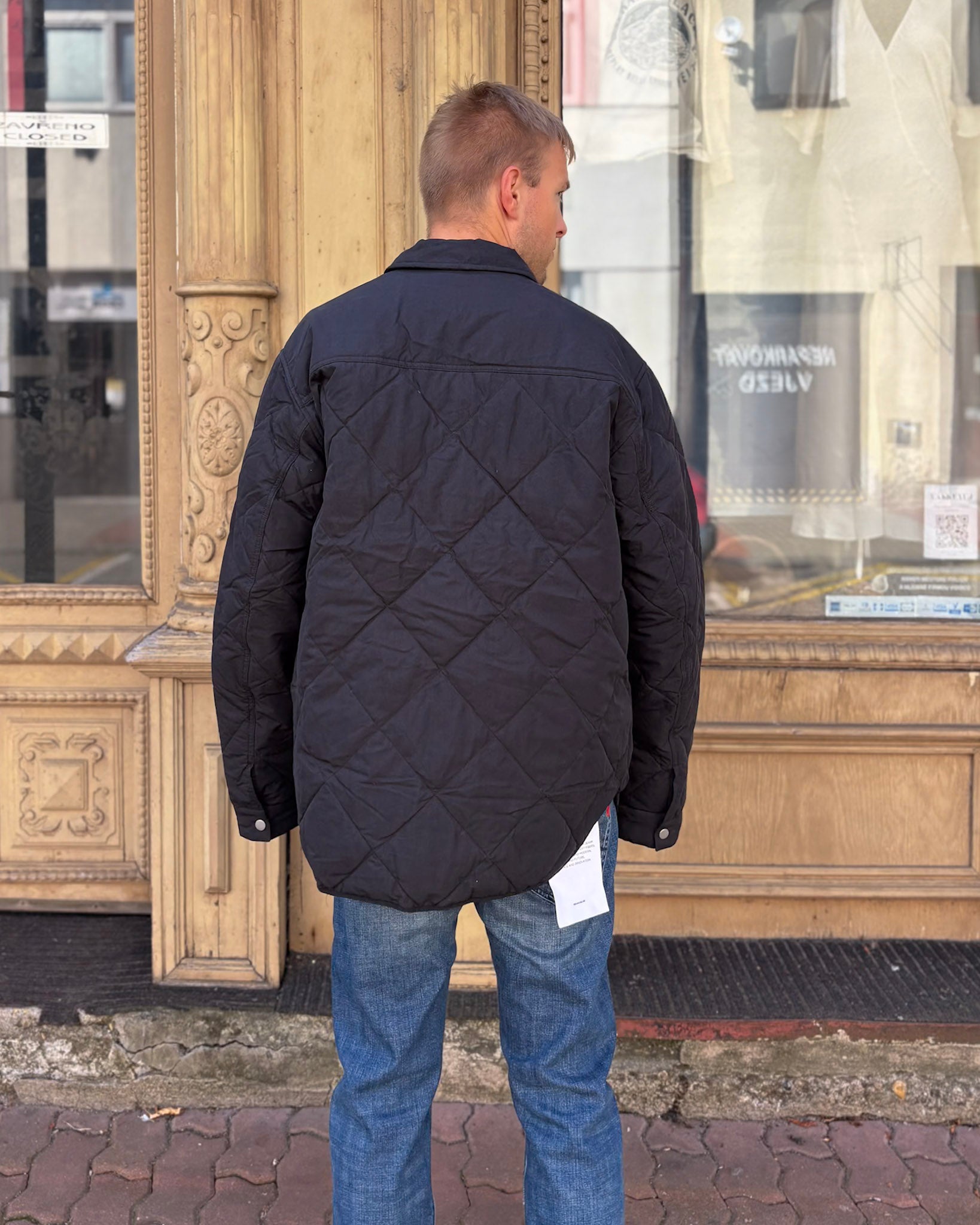 REPLAY FÉRFI DZSEKI GYÉMÁNT MINTÁS STEPELÉSSEL ÉS GALLÉRRAL