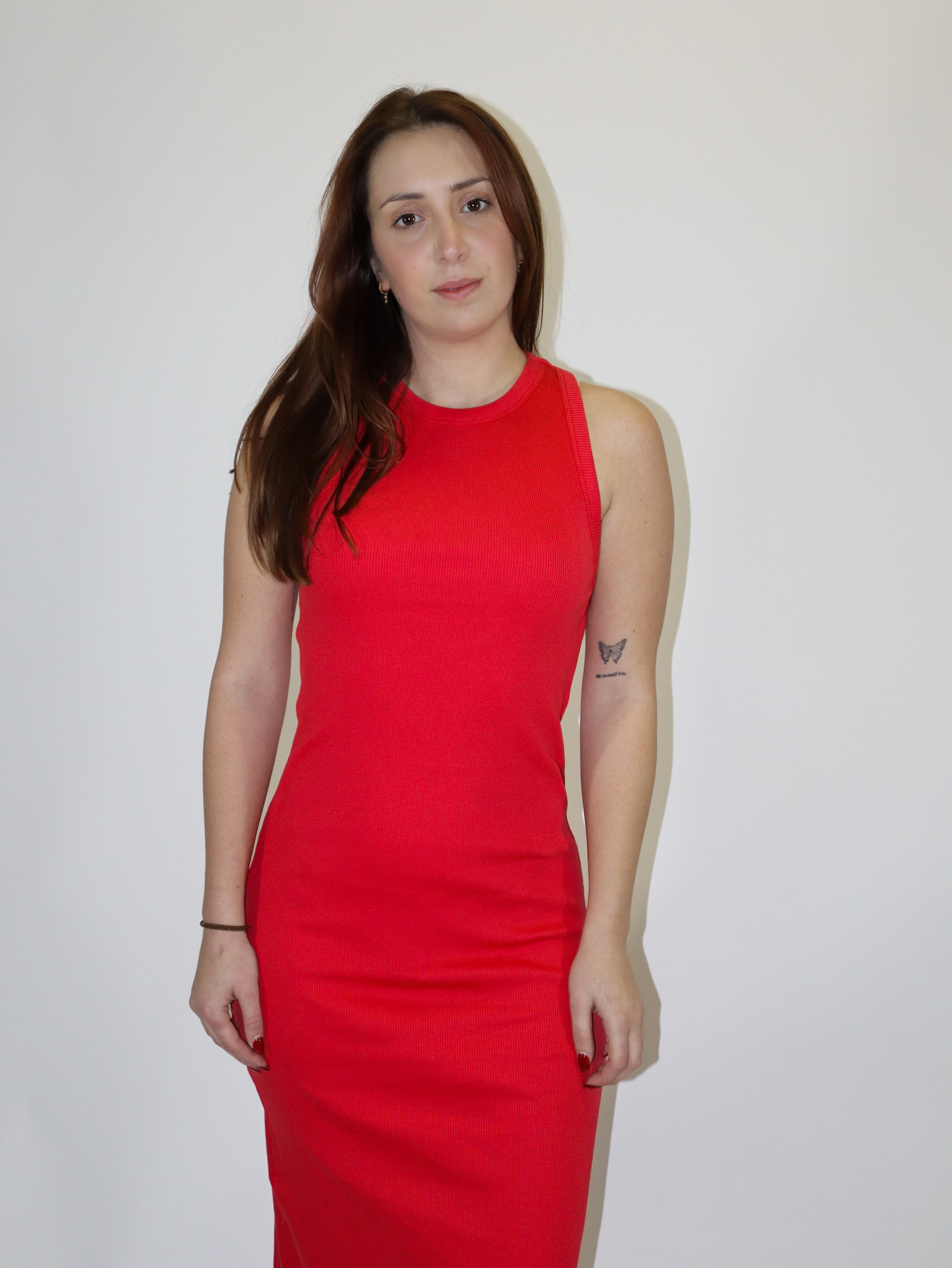 REPLAY STRETCH COTTON MIDI DRESS