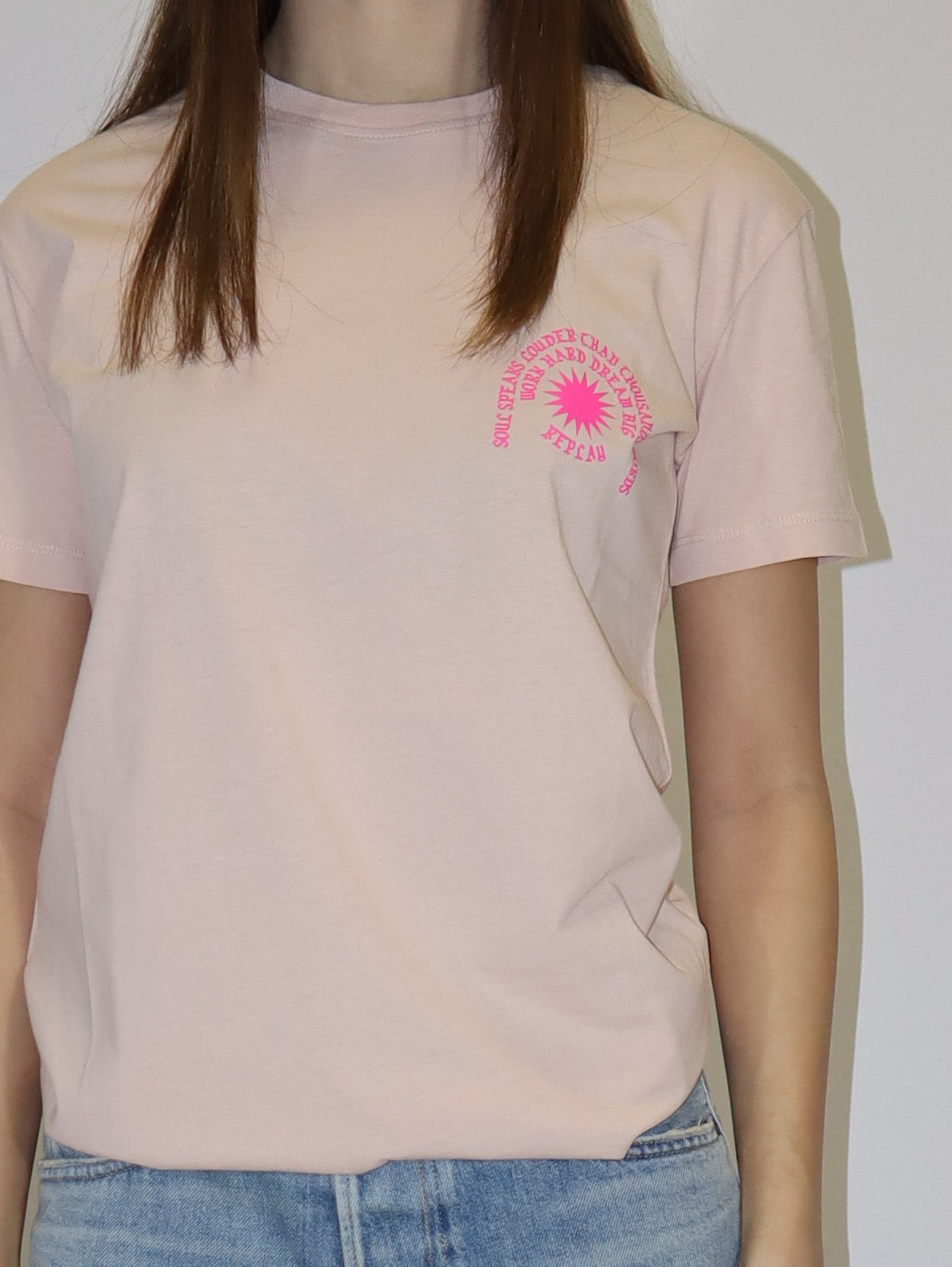 Dámské tričko REPLAY s nápisem a motivem slunce, regular fit střih