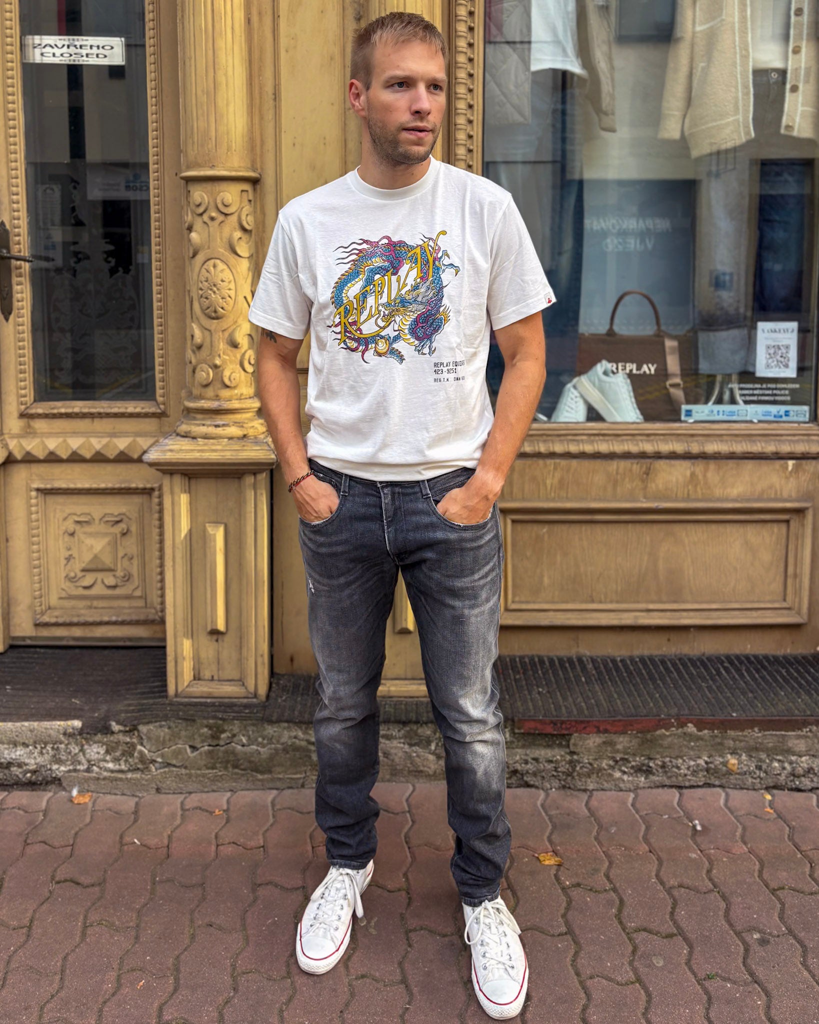 PÁNSKE DŽÍNSY REPLAY STRIHU ANBASS SLIM FIT