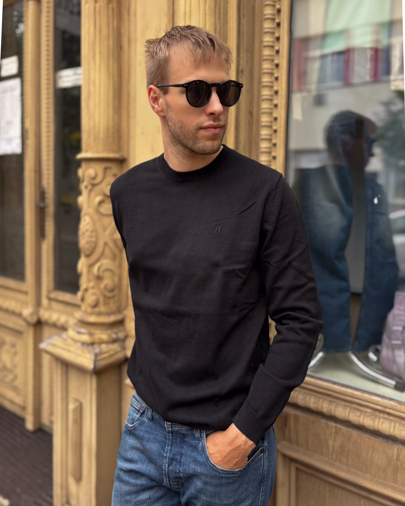 PÁNSKÝ SVETR REPLAY S KULATÝM VÝSTŘIHEM