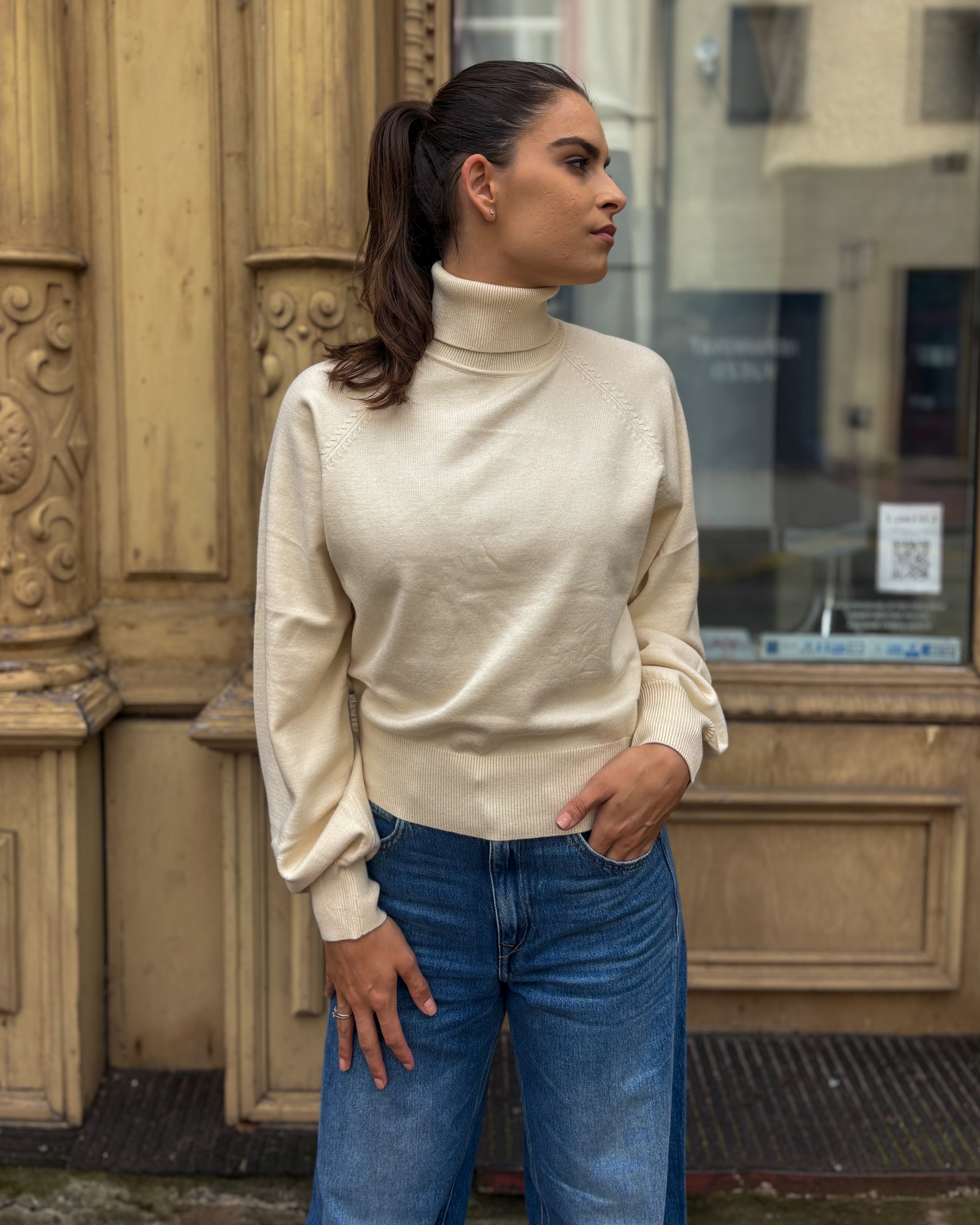 WOMEN'S REPLAY TURTLENECK WITH RAGLAN SLEEVES