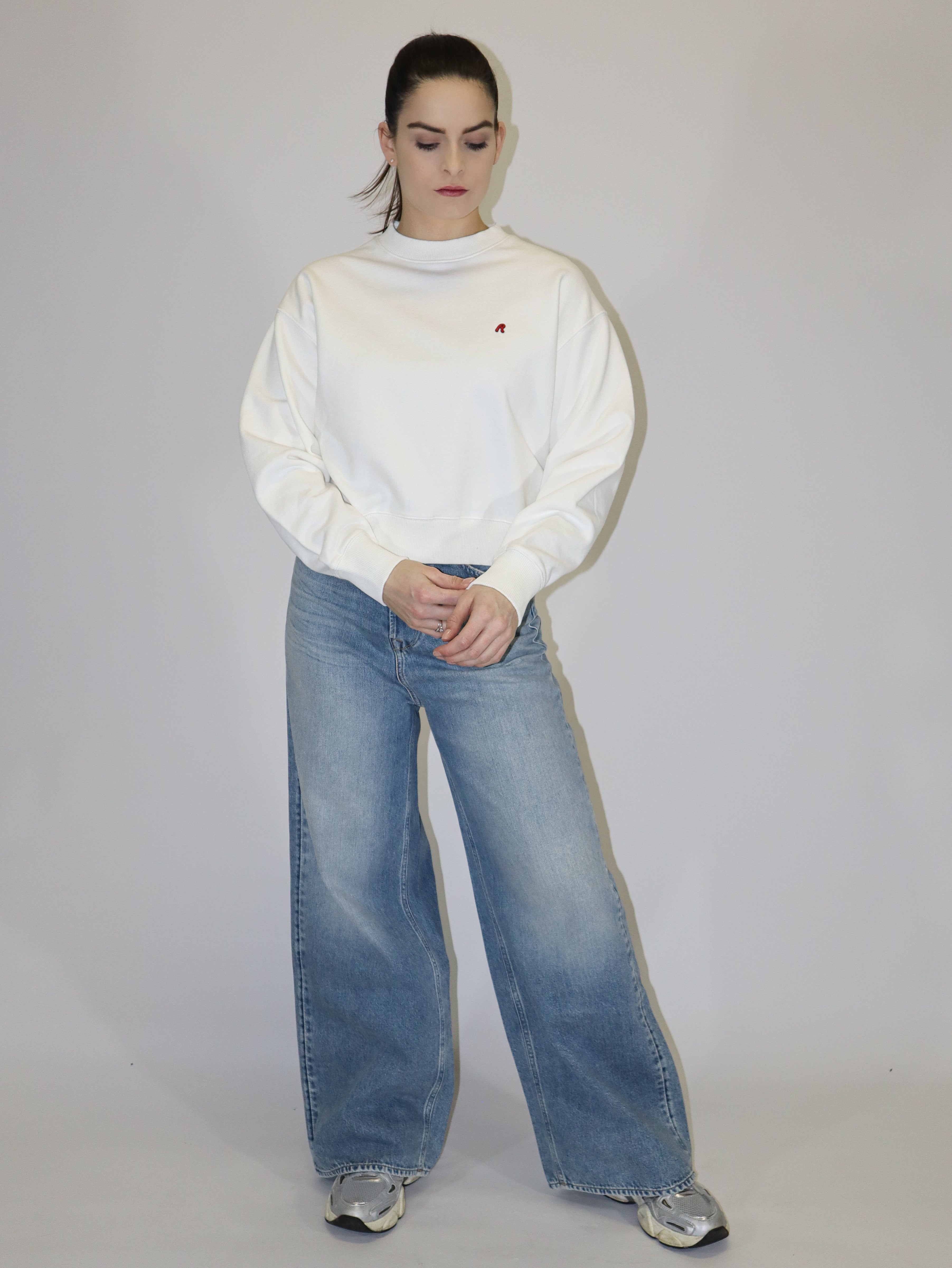 REPLAY DÁMSKÁ ZKRÁCENÁ MIKINA S VÝŠIVKOU R 