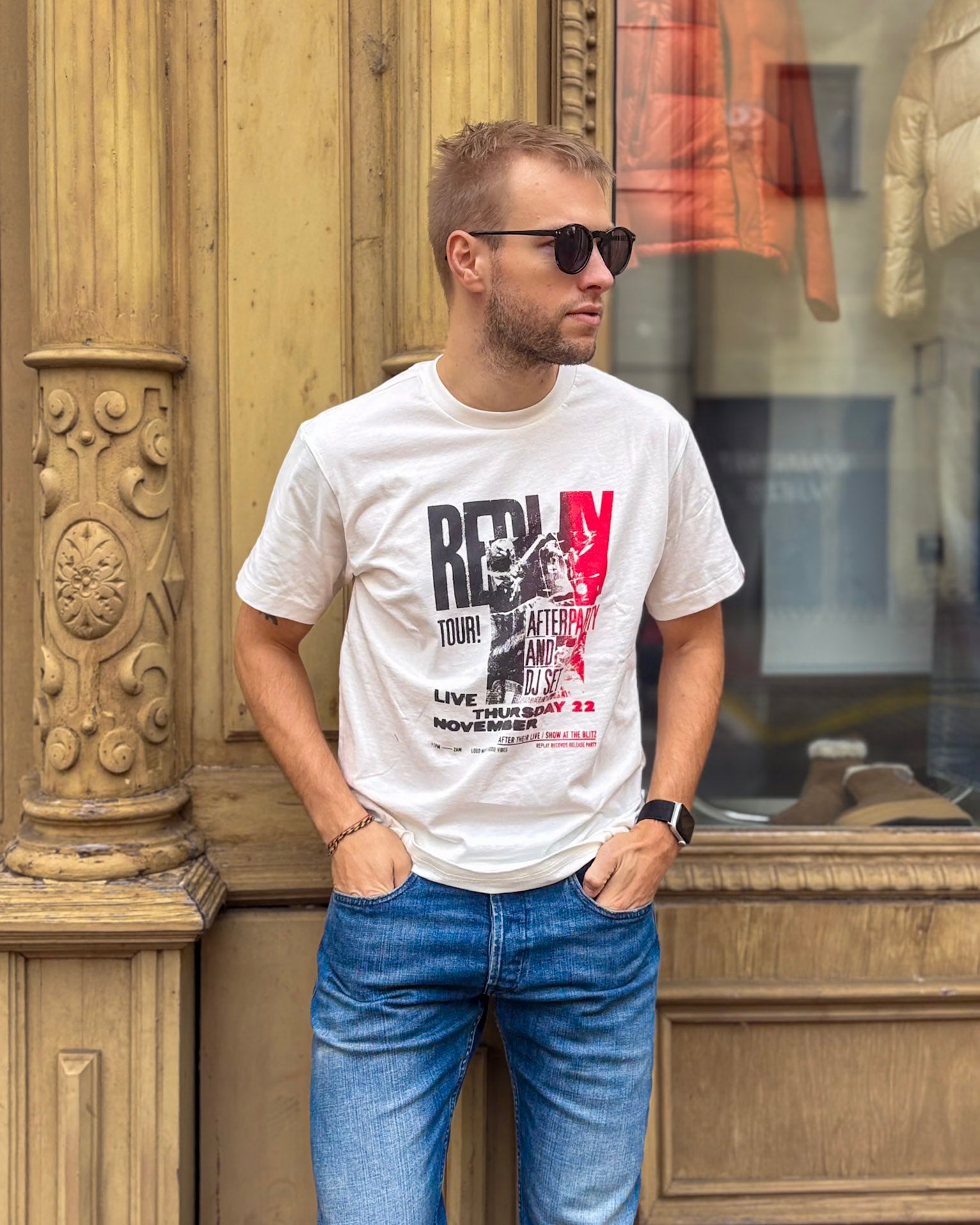 PÁNSKÉ TRIČKO REPLAY S POTISKEM S PARTY MOTIVY