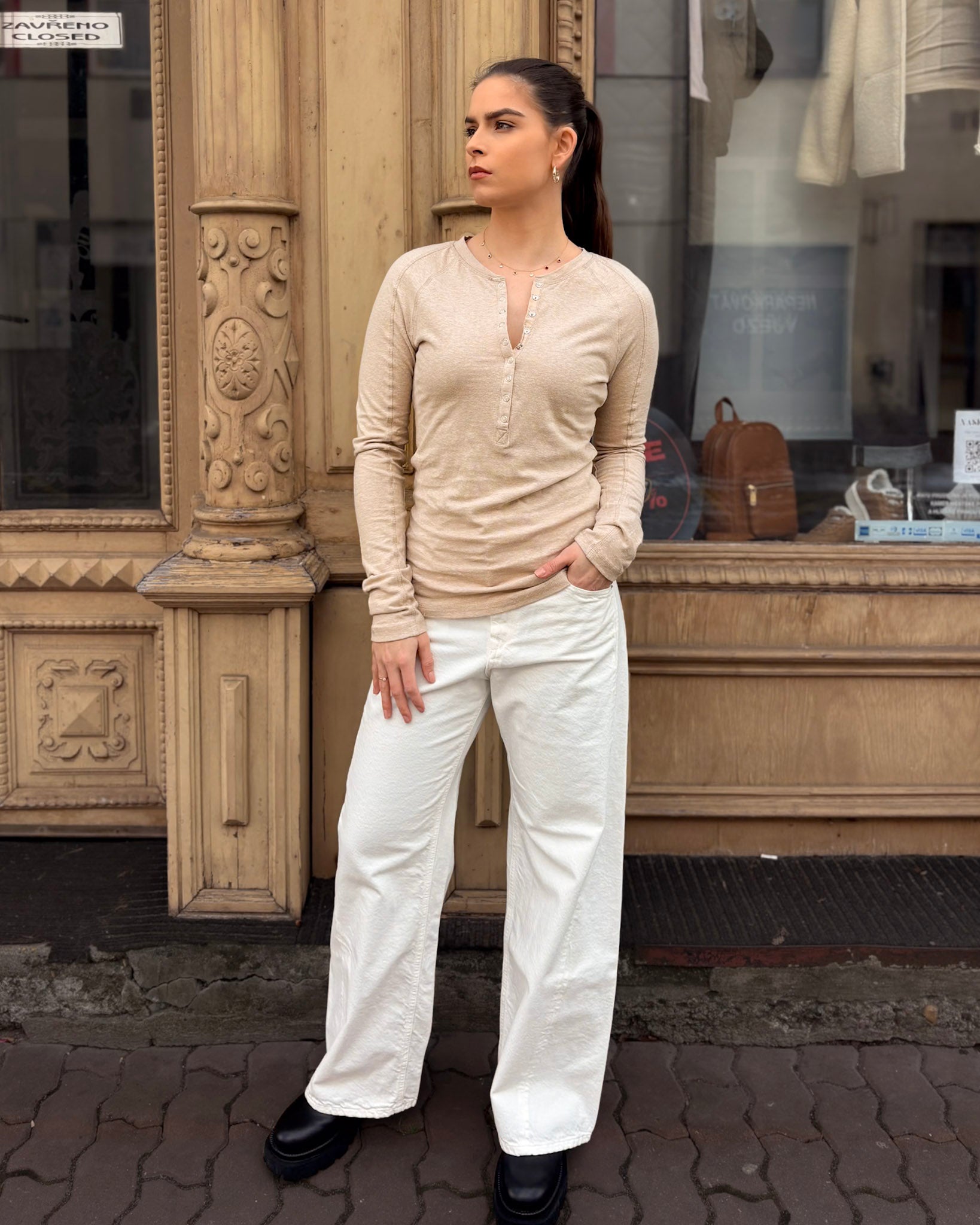 DÁMSKÉ TRIČKO REPLAY NA KNOFLÍČKY S DLOUHÝM RUKÁVEM